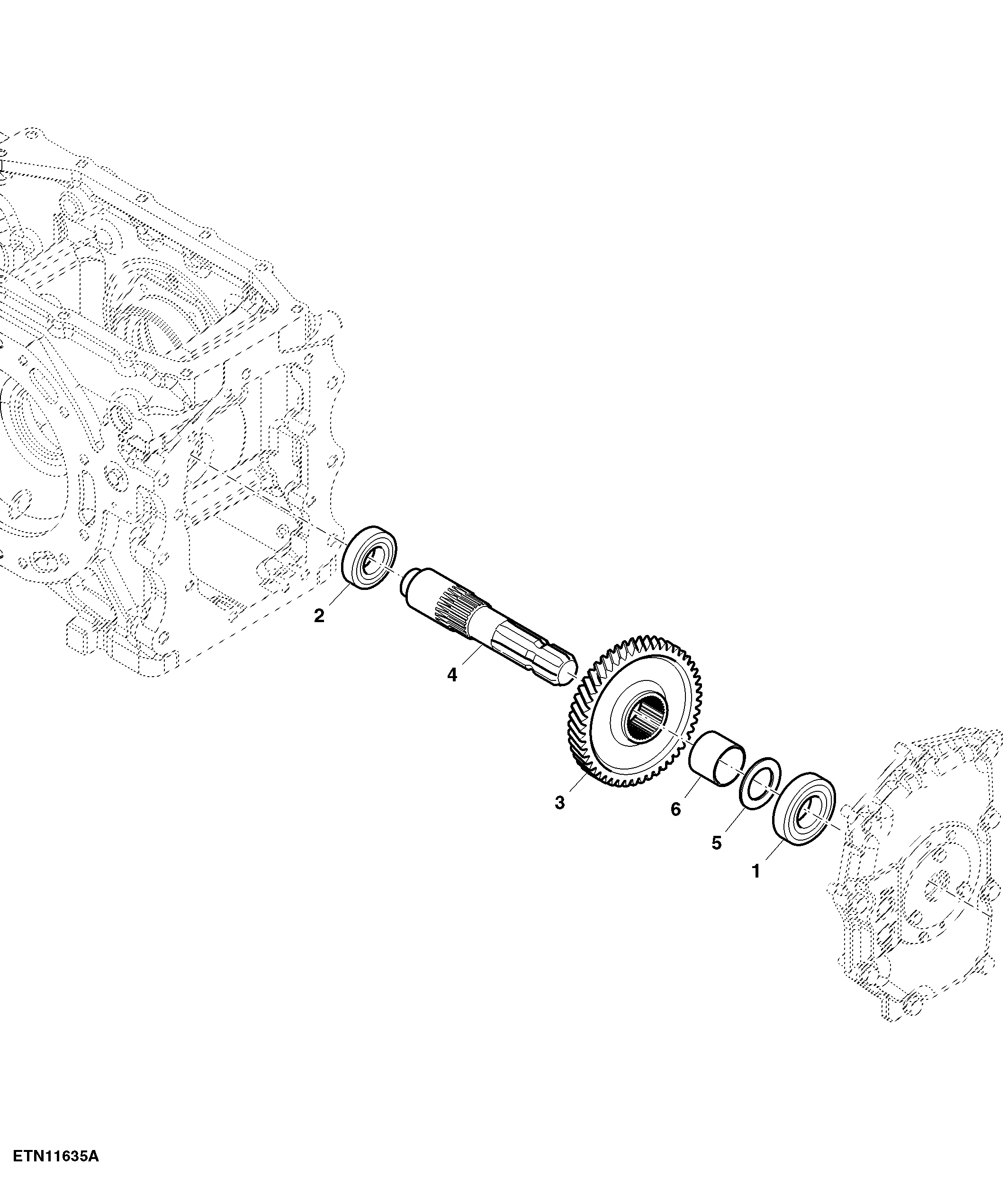 PTO Output Shaft, Single clutch, Single PTO