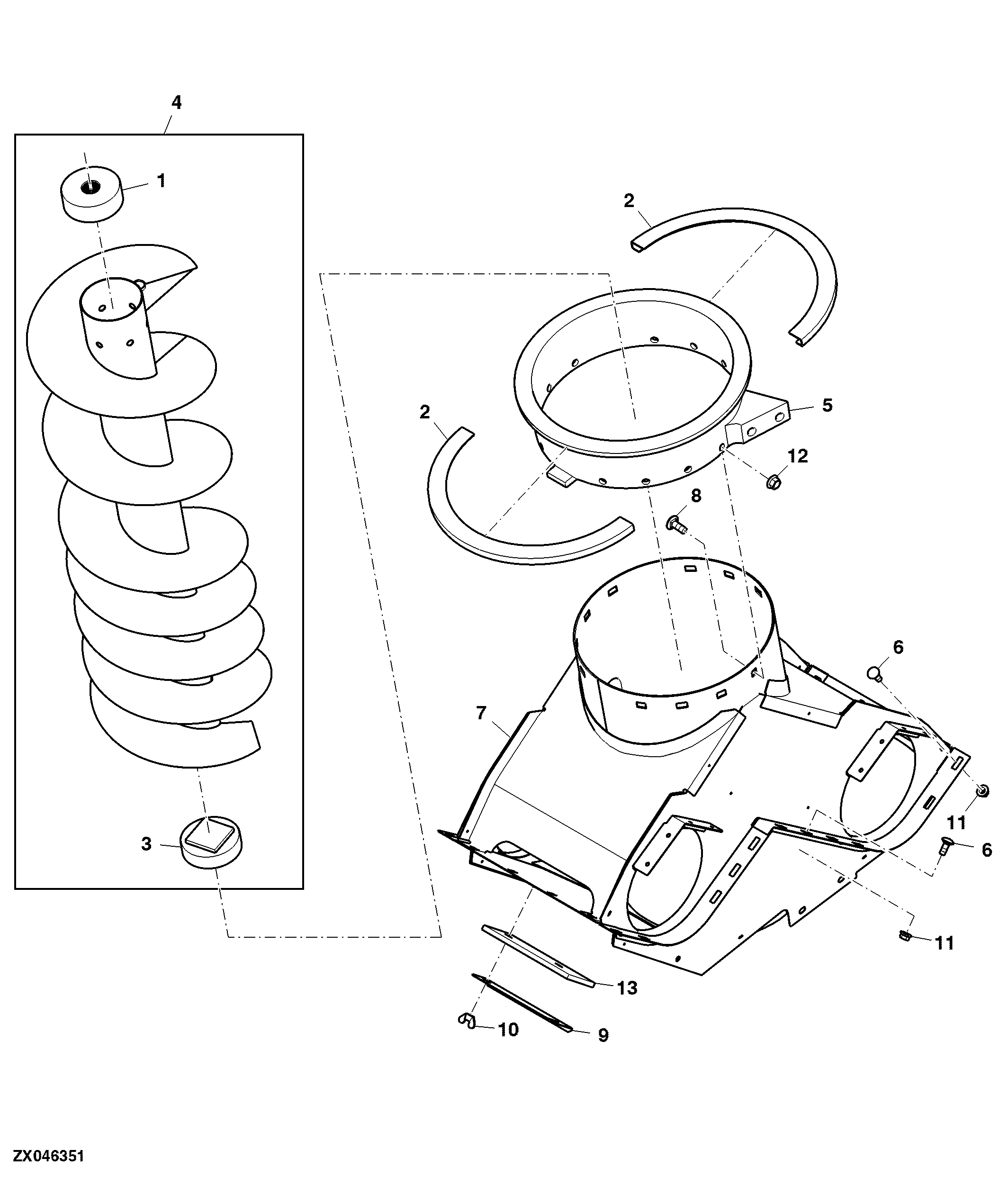 Vertical Unloading Auger and Charge Housing