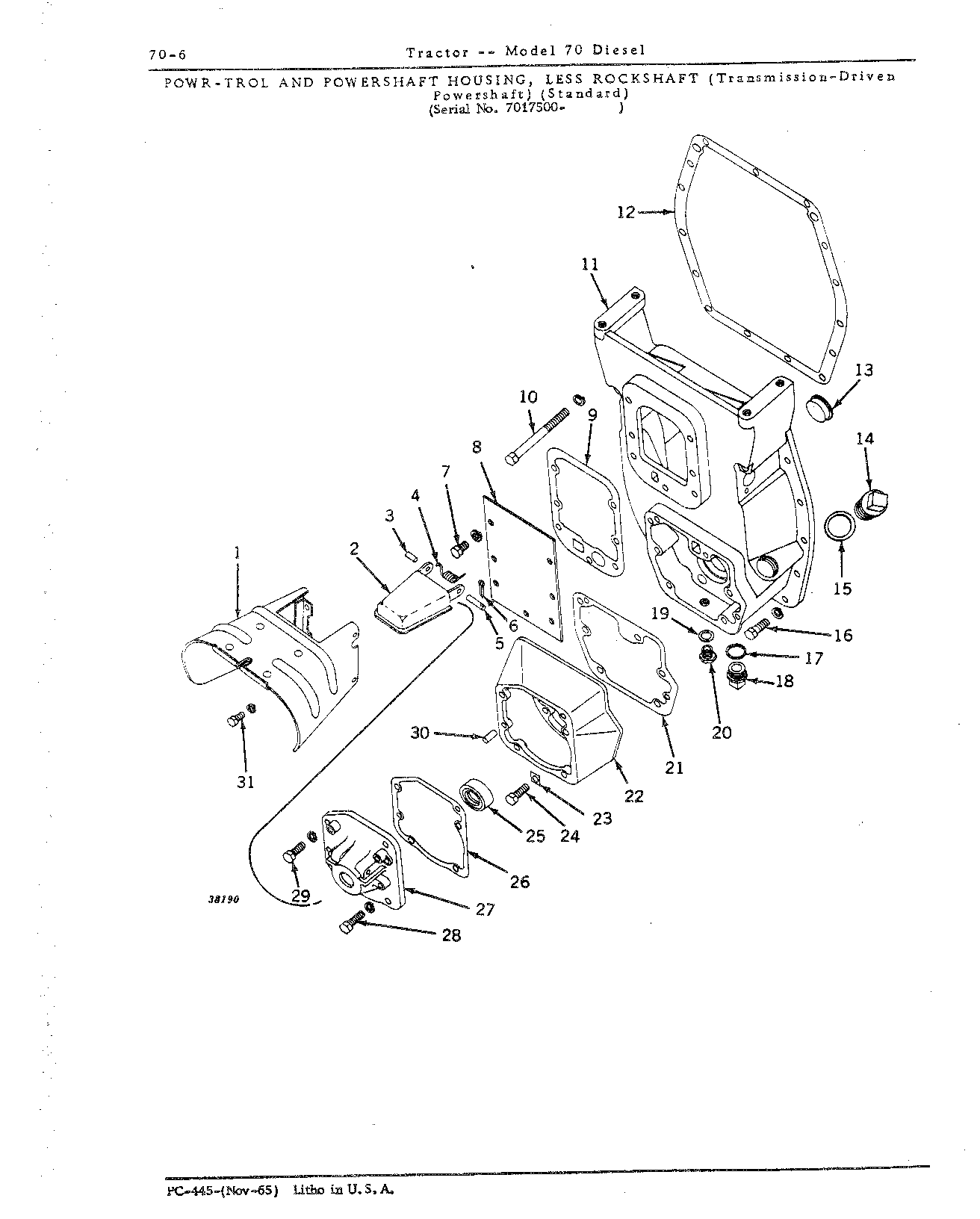 Section 70 - Power Shaft and Power Shaft Clutch (Continued)