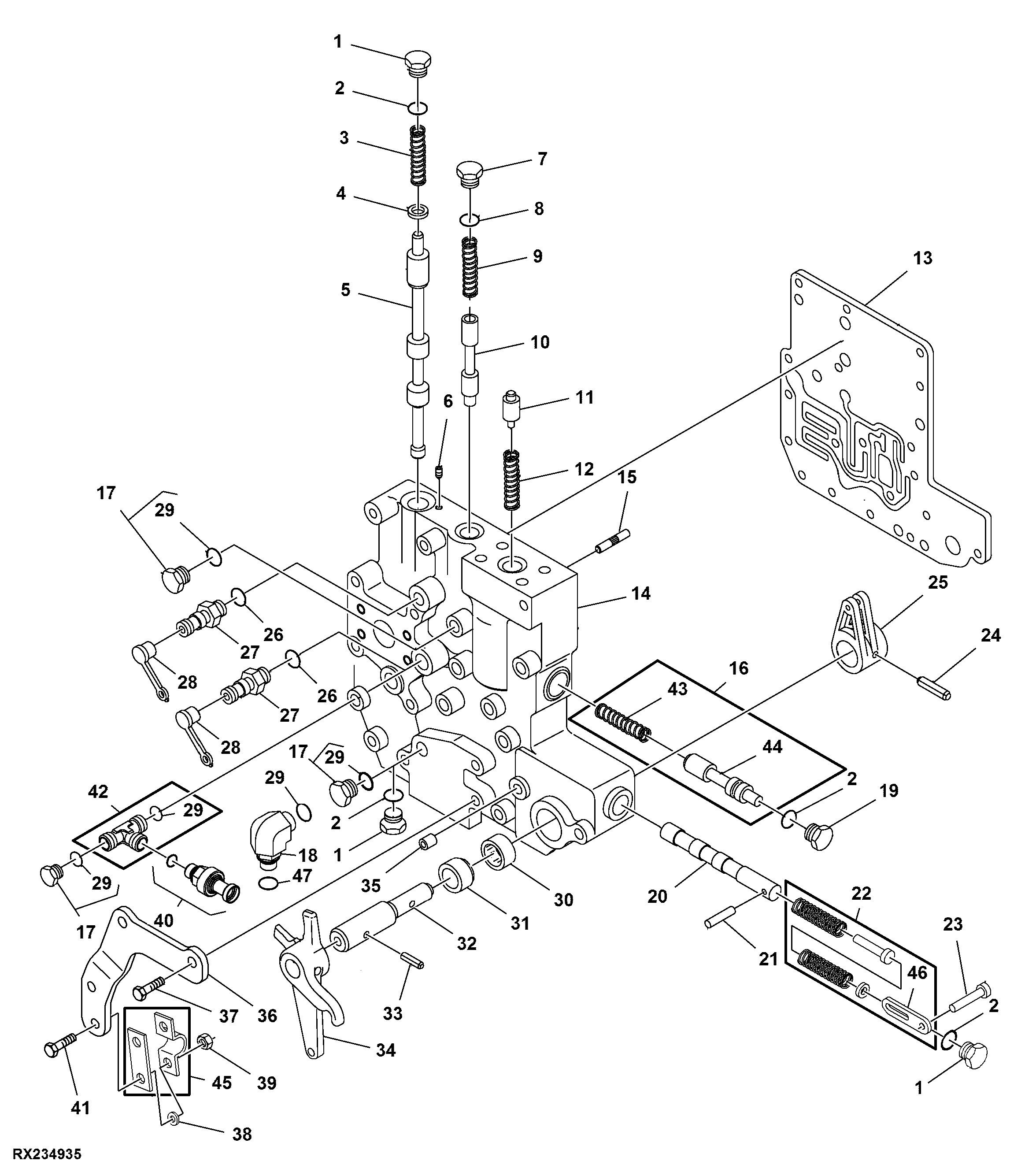 Transmission Control Valve Housing And Valves (W/O PTO)