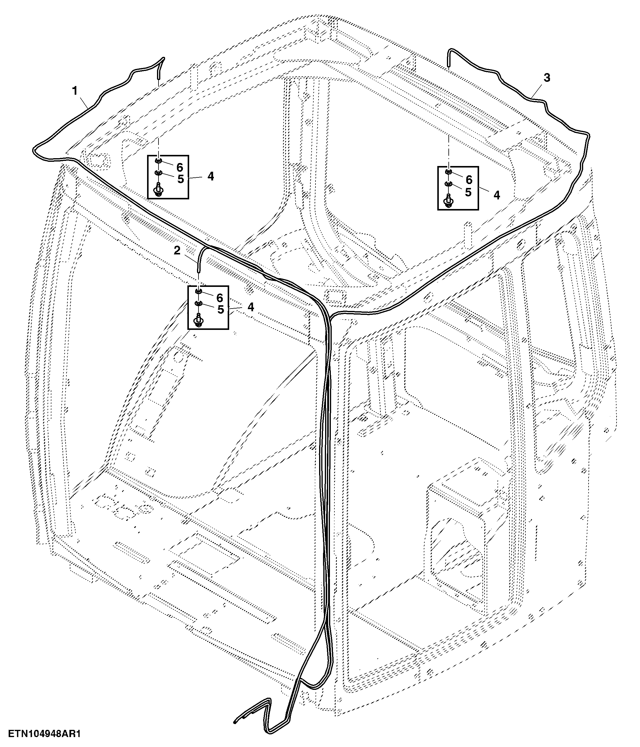 Windshield Washer Hoses, Front and Rear, RH Window