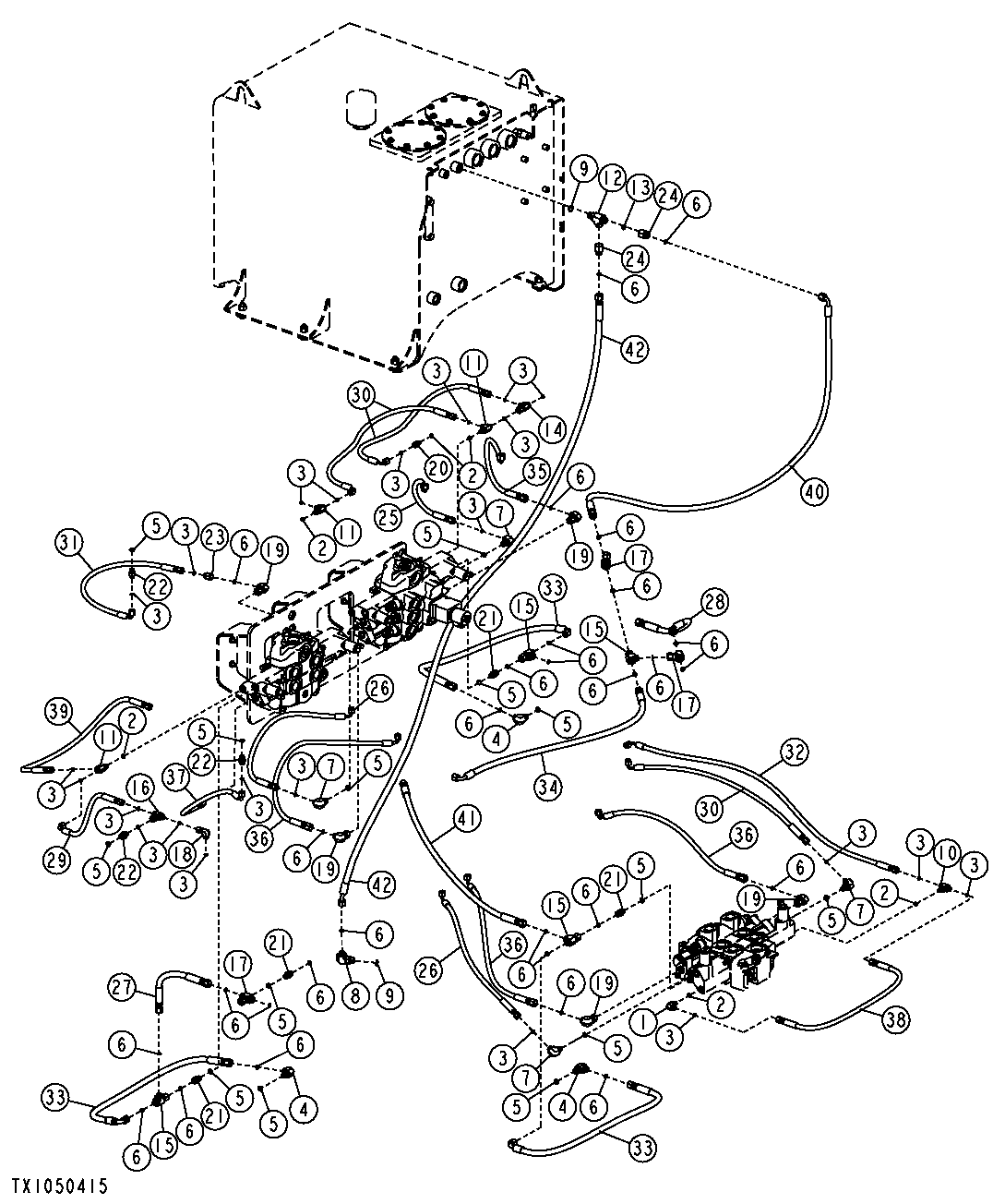 HYDRAULIC SYSTEM - DRAIN LINES (VALVES) (SN 171240-)