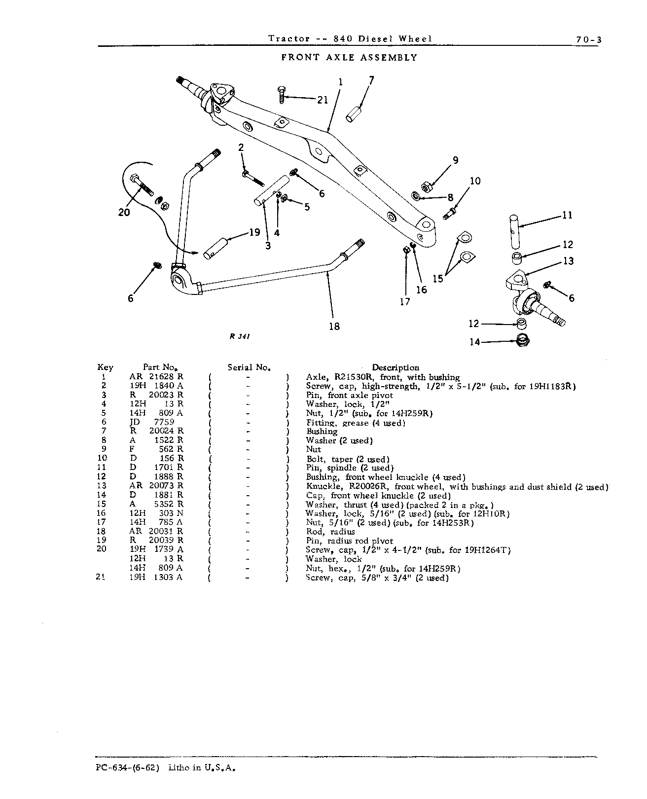 Steering Mechanism, Front Axle, and Front and Rear Wheels (Continued)