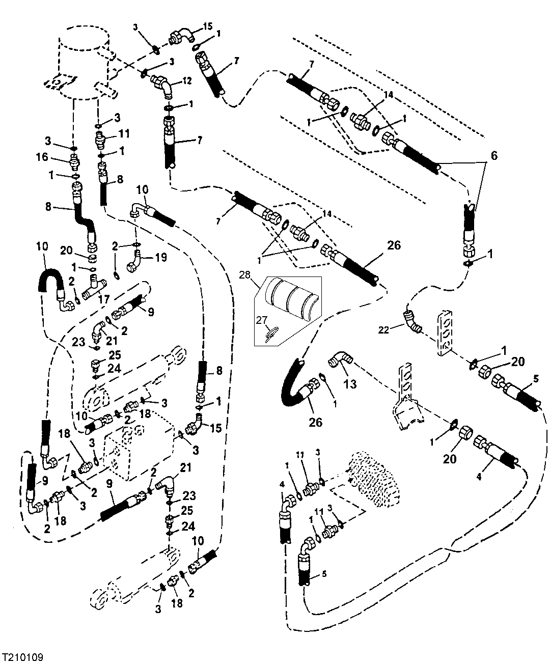 GRAPPLE CYLINDER LINES (SINGLE & DUAL FUNCTION) (SN -600034)