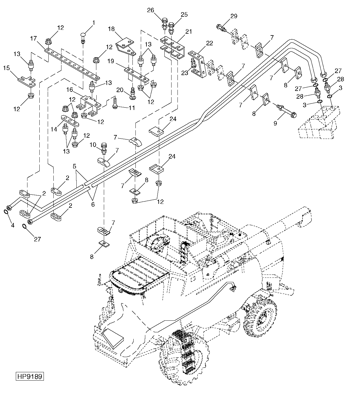 Reel Fore-And-Aft Hydraulic Lines, L.H. Side (Optional) ( - 695300)