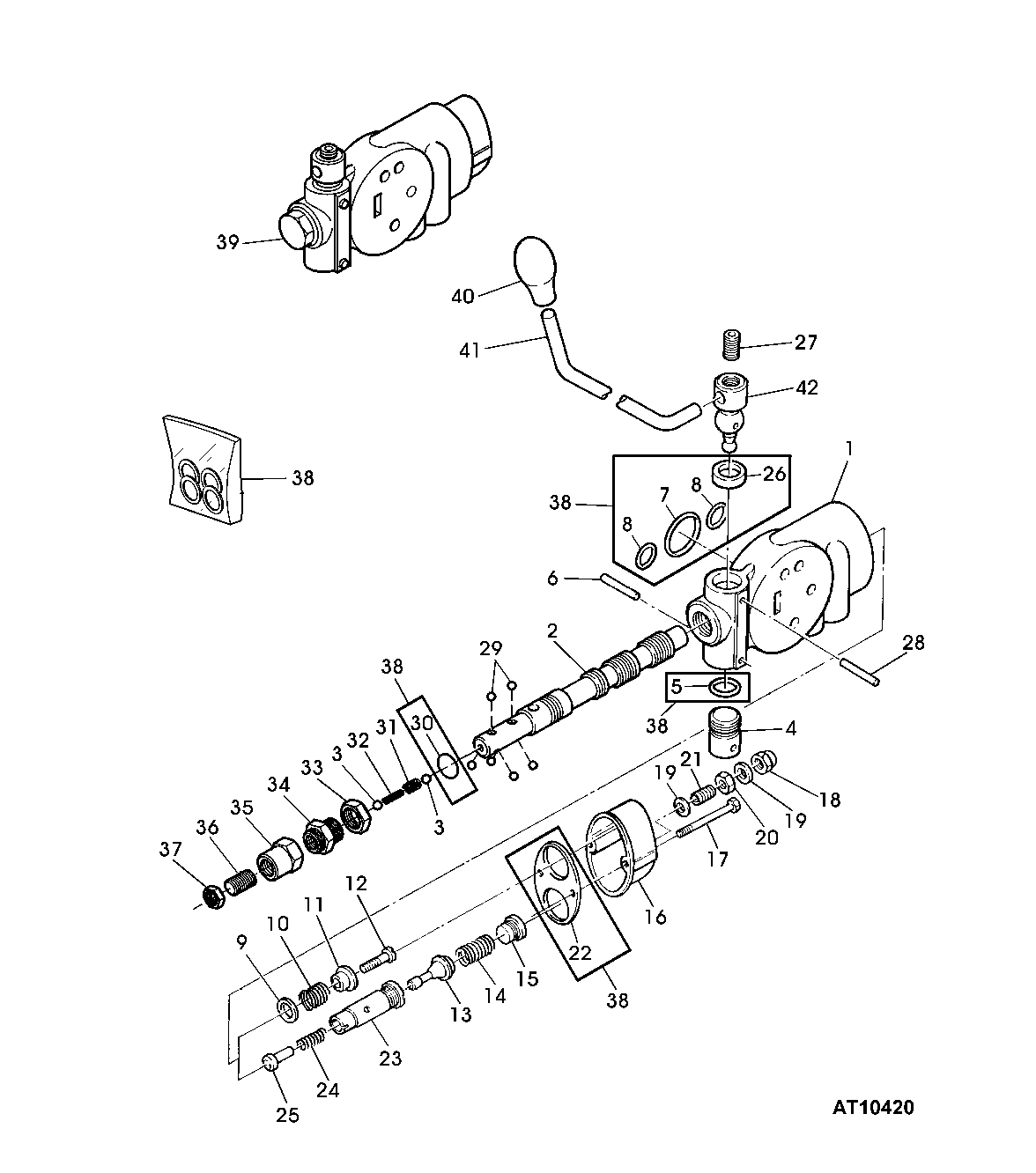 OPTIONAL DOUBLE-ACTING SELECTIVE CONTROL VALVE (POS.1) WITH DETENT / FLOAT POSITION