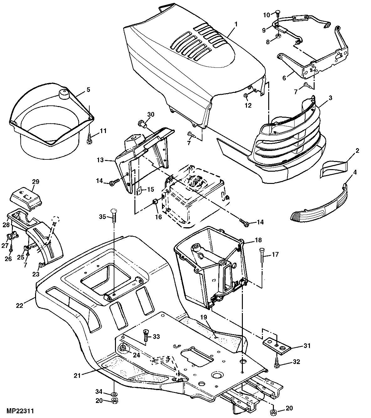 Hood, Frame, and Instrument Panel ( - 030000)