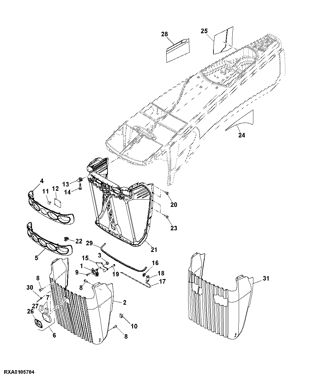 HEAT SHIELDS / FRONT GRILLE / HEADLIGHT HOUSING