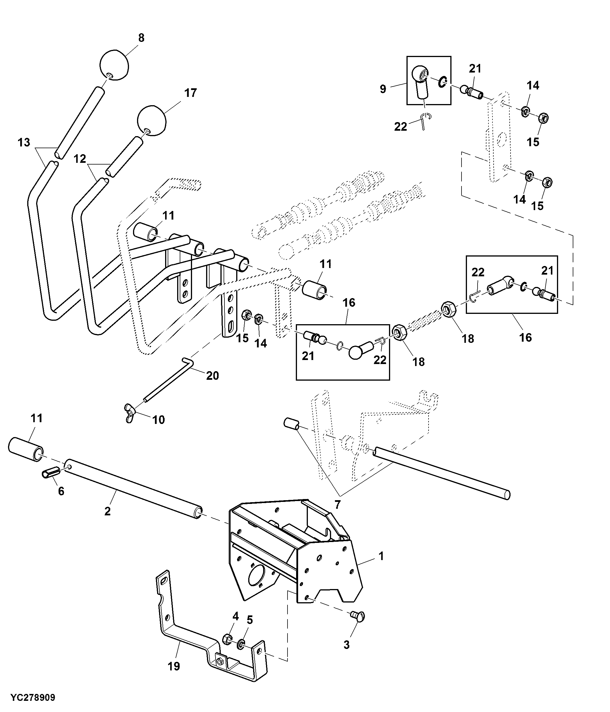 Operating Controls, RH, Hydro Drive (Optional)