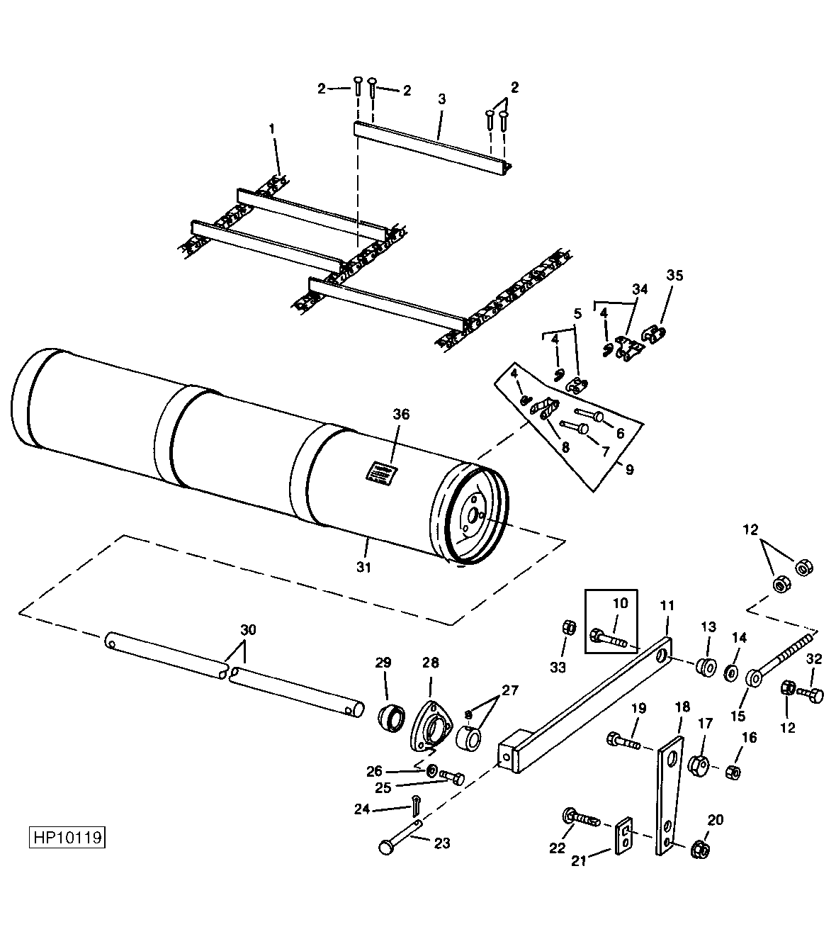 Feeder Conveyor Idler Shaft, Drum and Chain