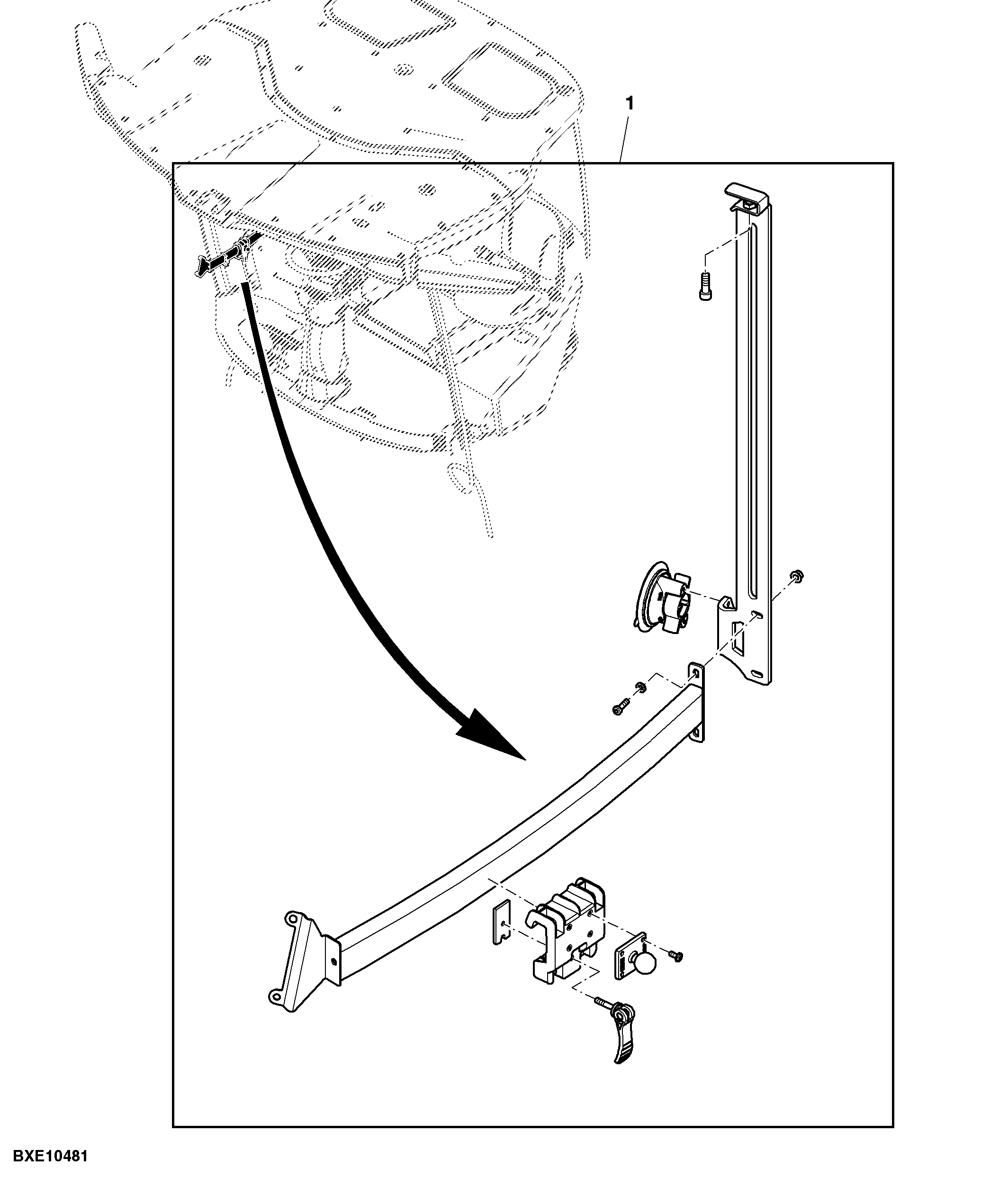 Guide Bar, Mobile Mounting Bar, RH, Attachment
