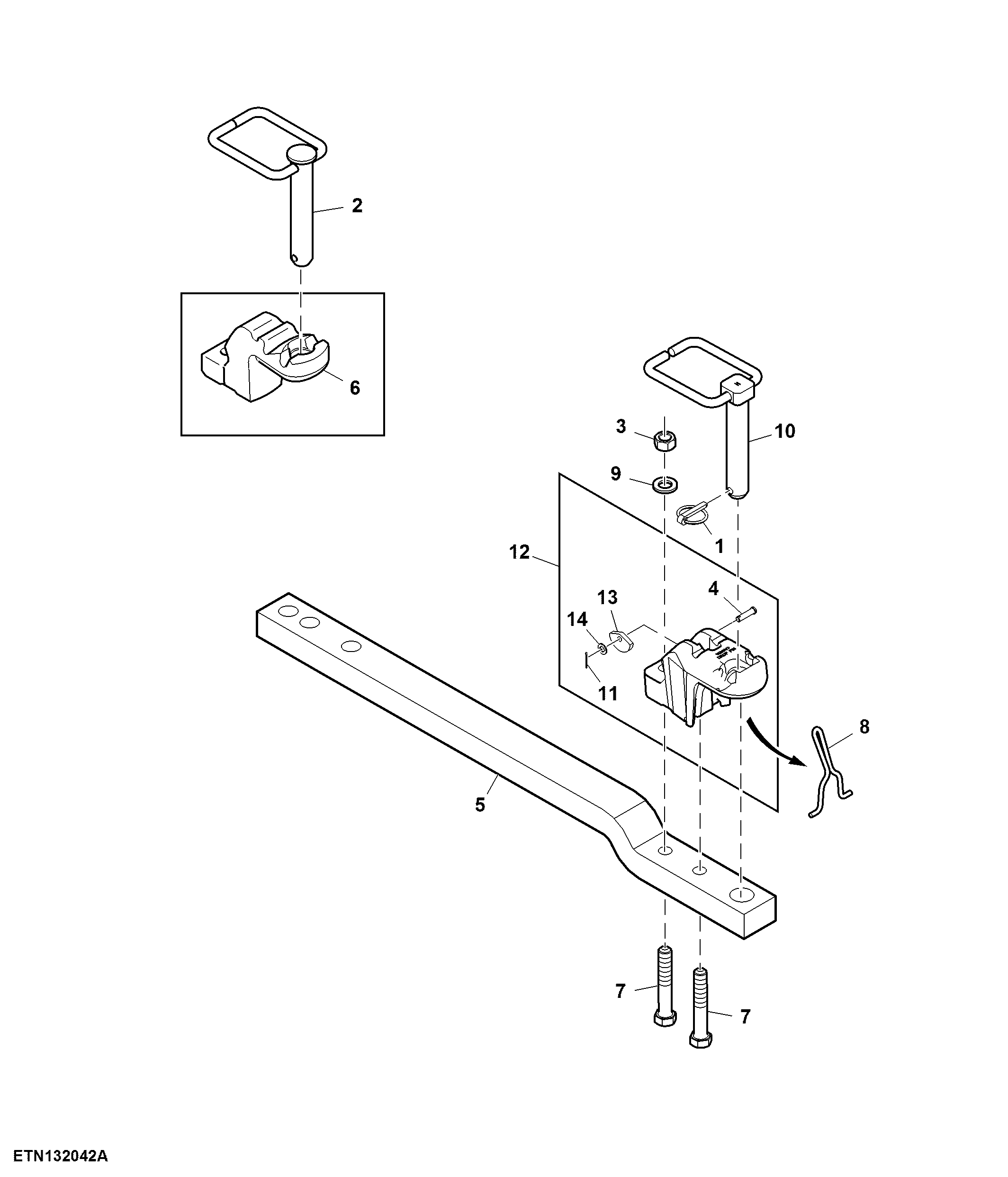 Draw Bar, Category lll, Power Pin Clevis W/O Safety Chain Retainer