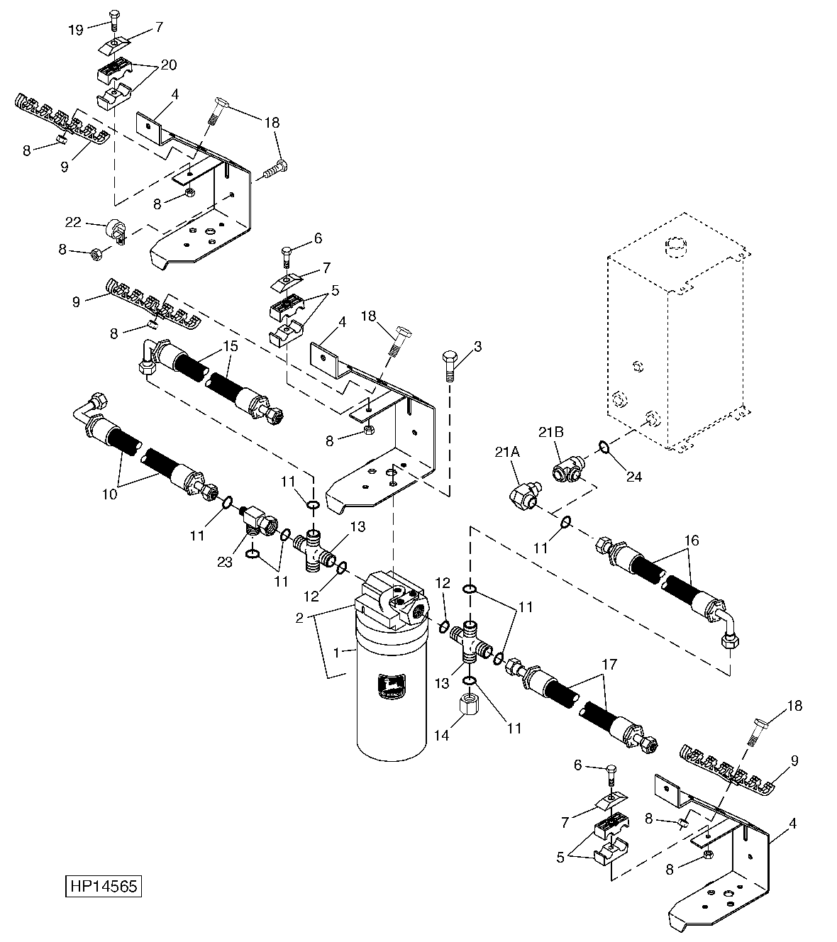 Main Hydraulic Filter Assembly And Hoses, Bundle Supports ( - 720100)