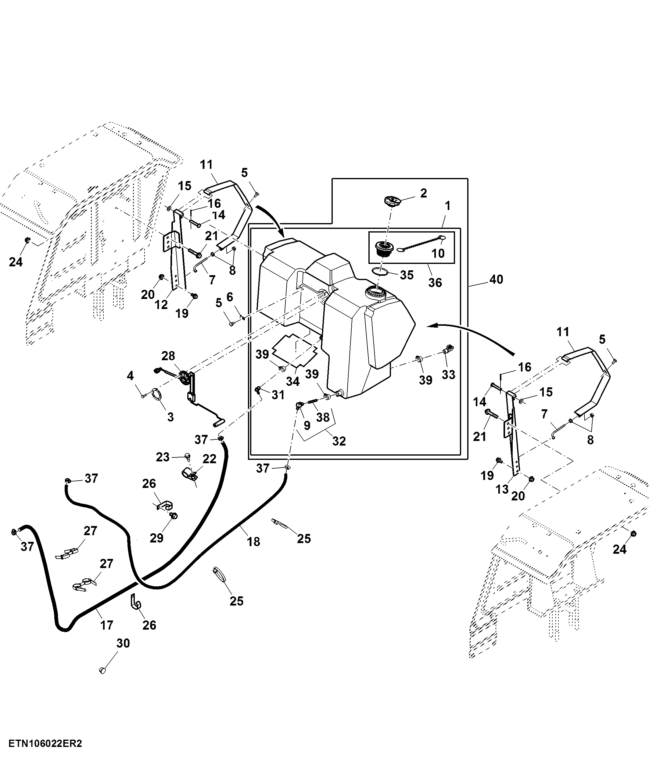 Fuel Tank, W/O ROPS And Wet Clutch, SyncShuttle™, OOS