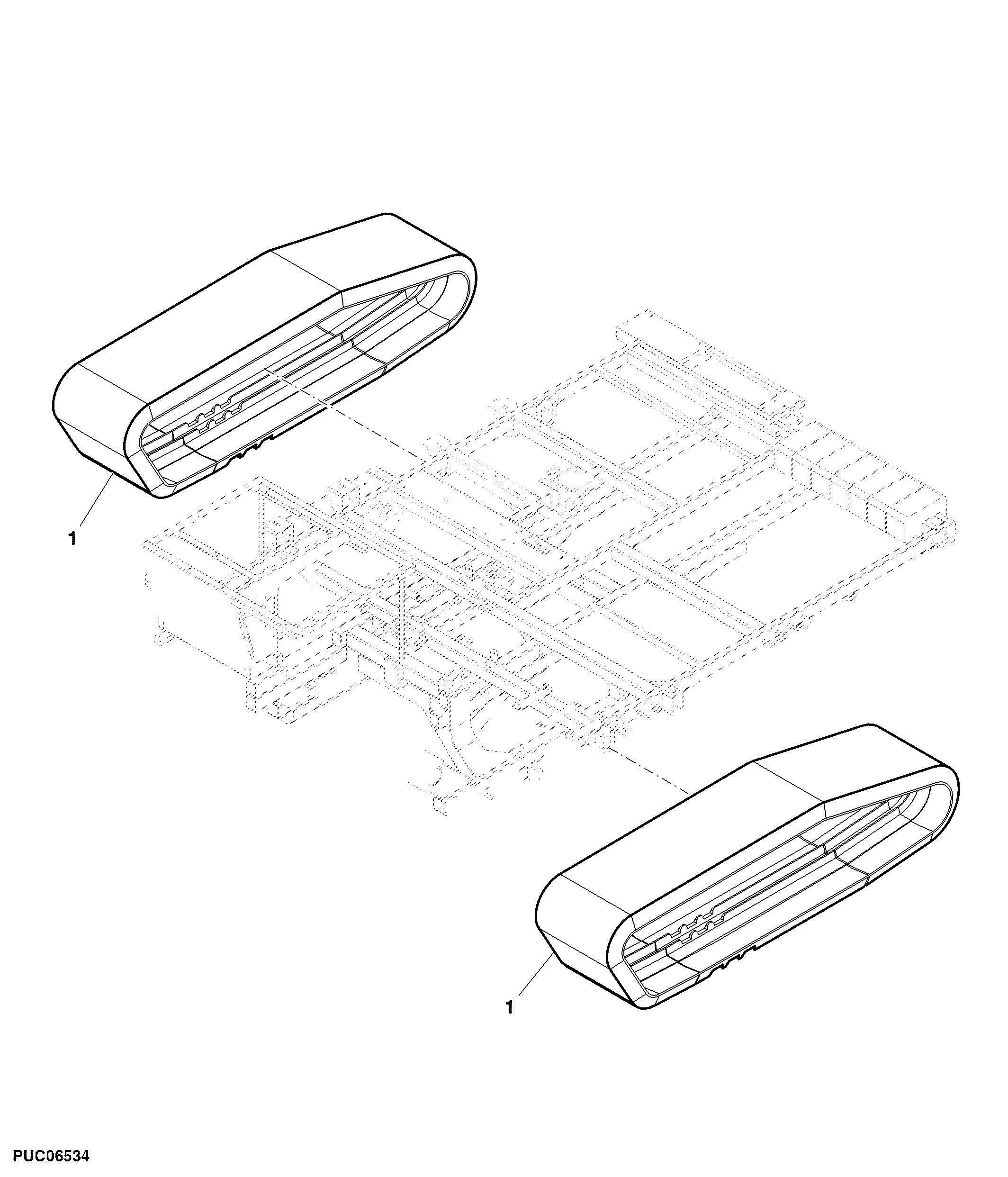 Rubber Track Belt, JD3029 Engine Grain Tank Version