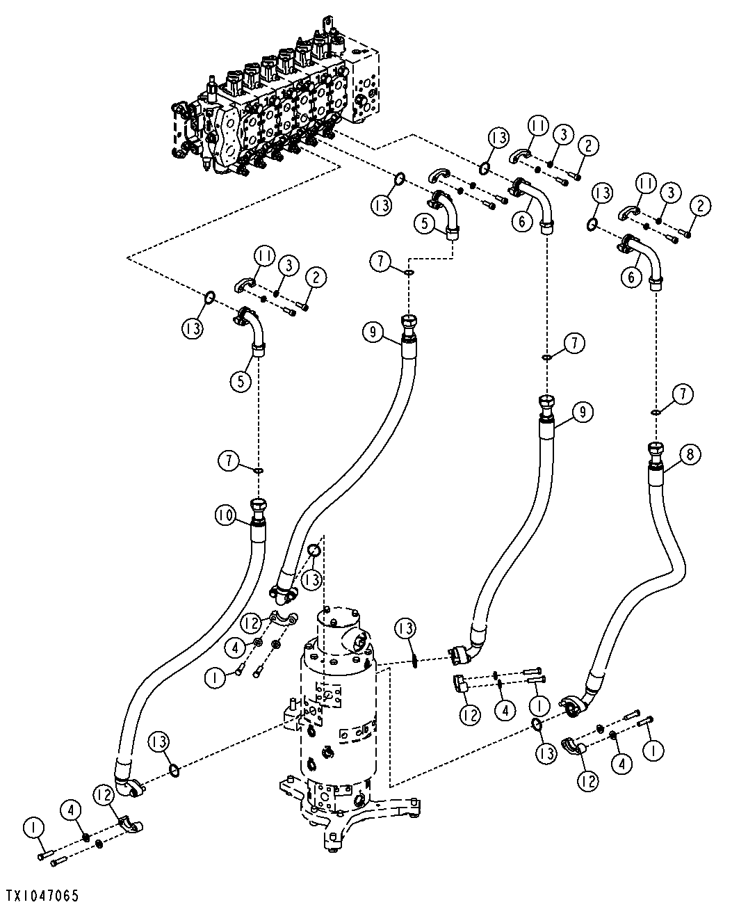HYDRAULIC SYSTEM - LOWER (ROTARY MANIFOLD) (SN 139430-)