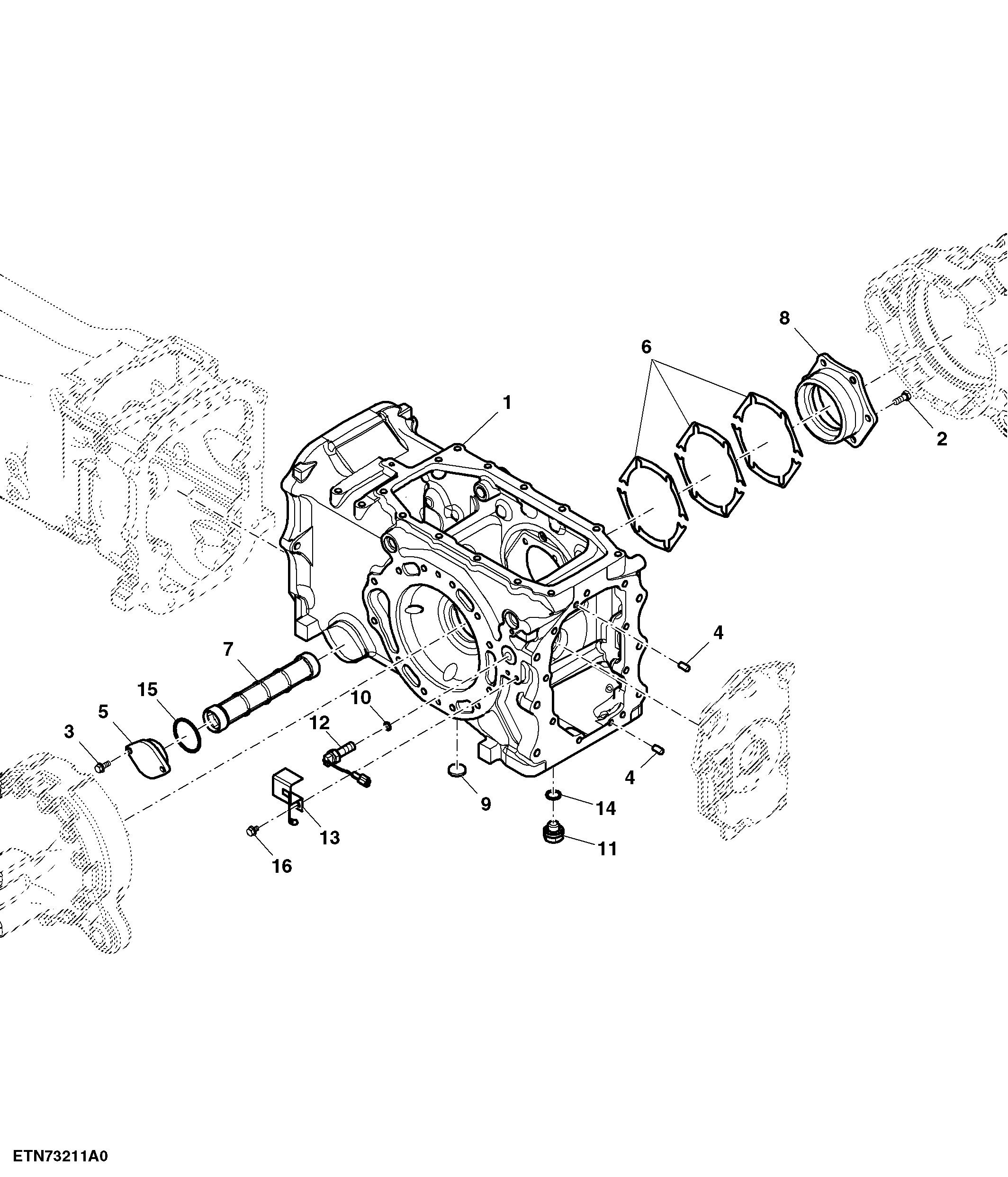 Differential Housing, Single Clutch, Dual PTO