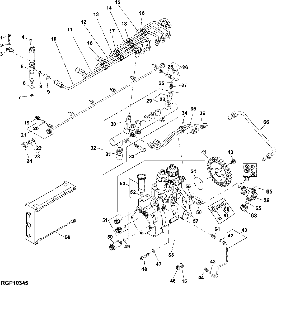 1650 Fuel Injection Pump, Lube Line and Engine Controller