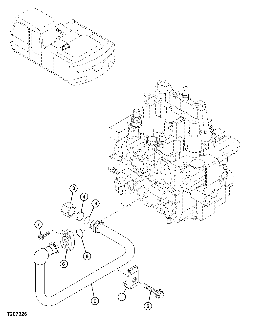 AUXILIARY HYDRAULIC LINE (TO CONTROL VALVE)