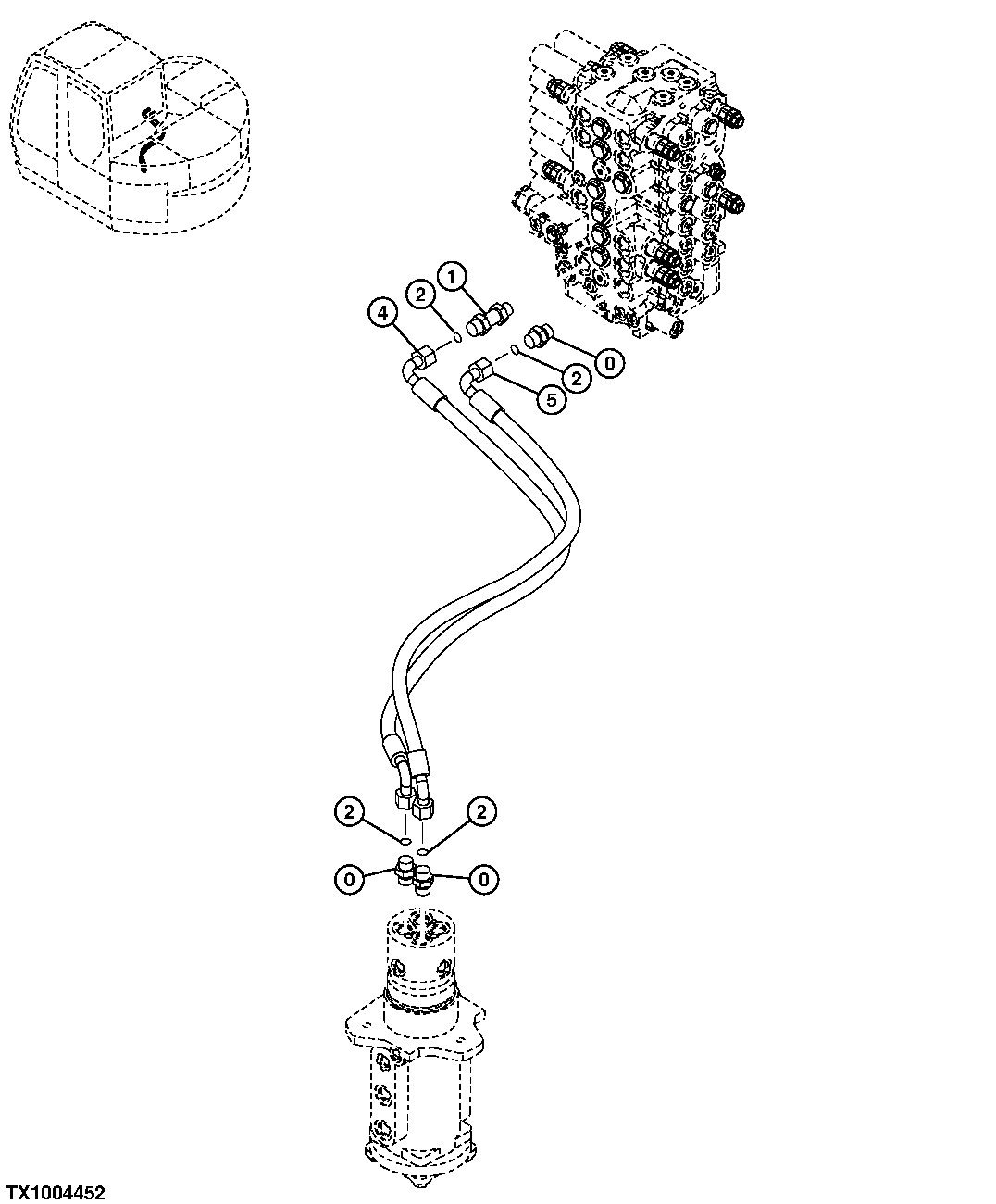 MAIN LINES (CONTROL VALVE TO CENTER JOINT--LEFT TRAVEL)