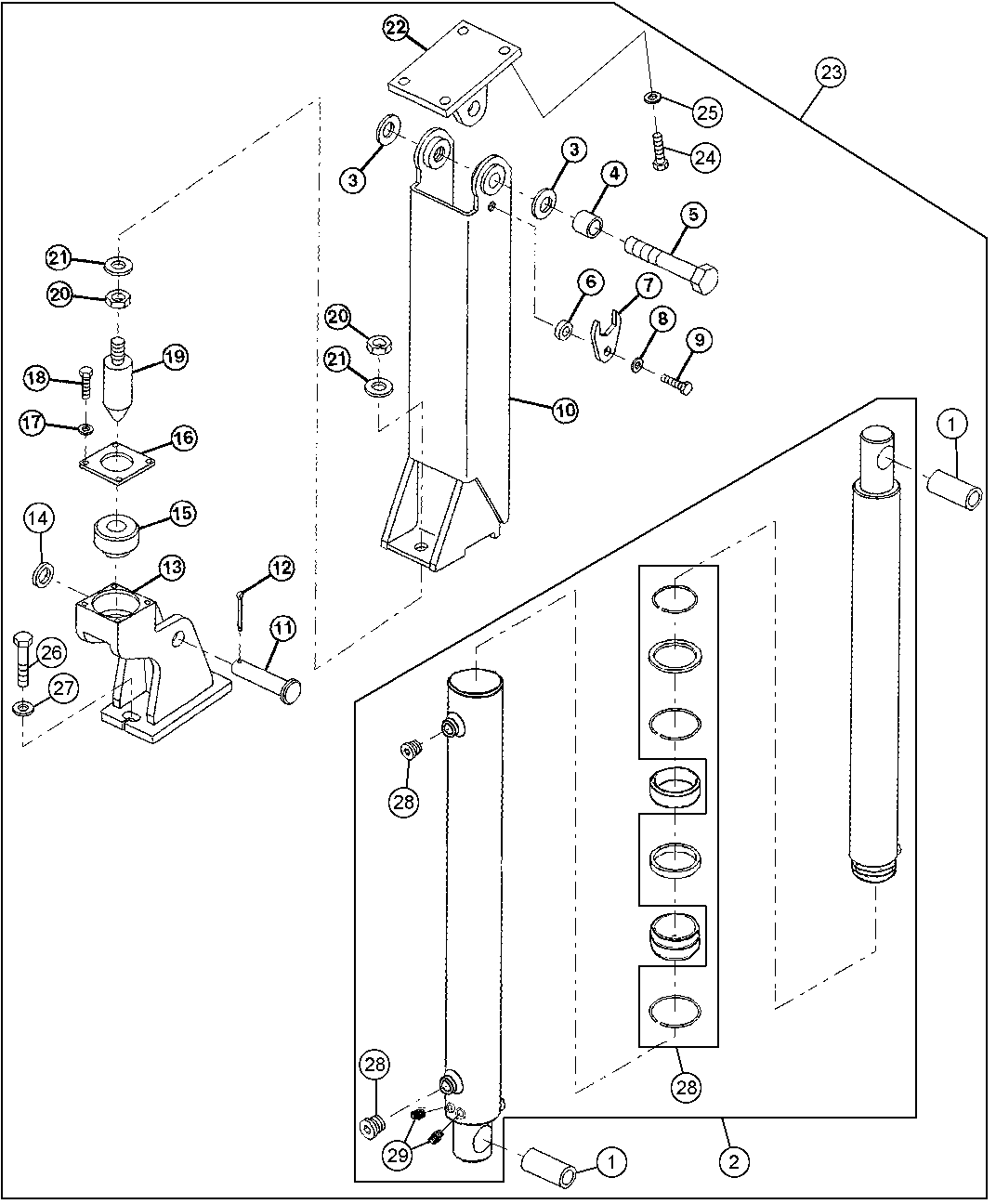 Platform Rear Mounting Link And Lift Cylinder