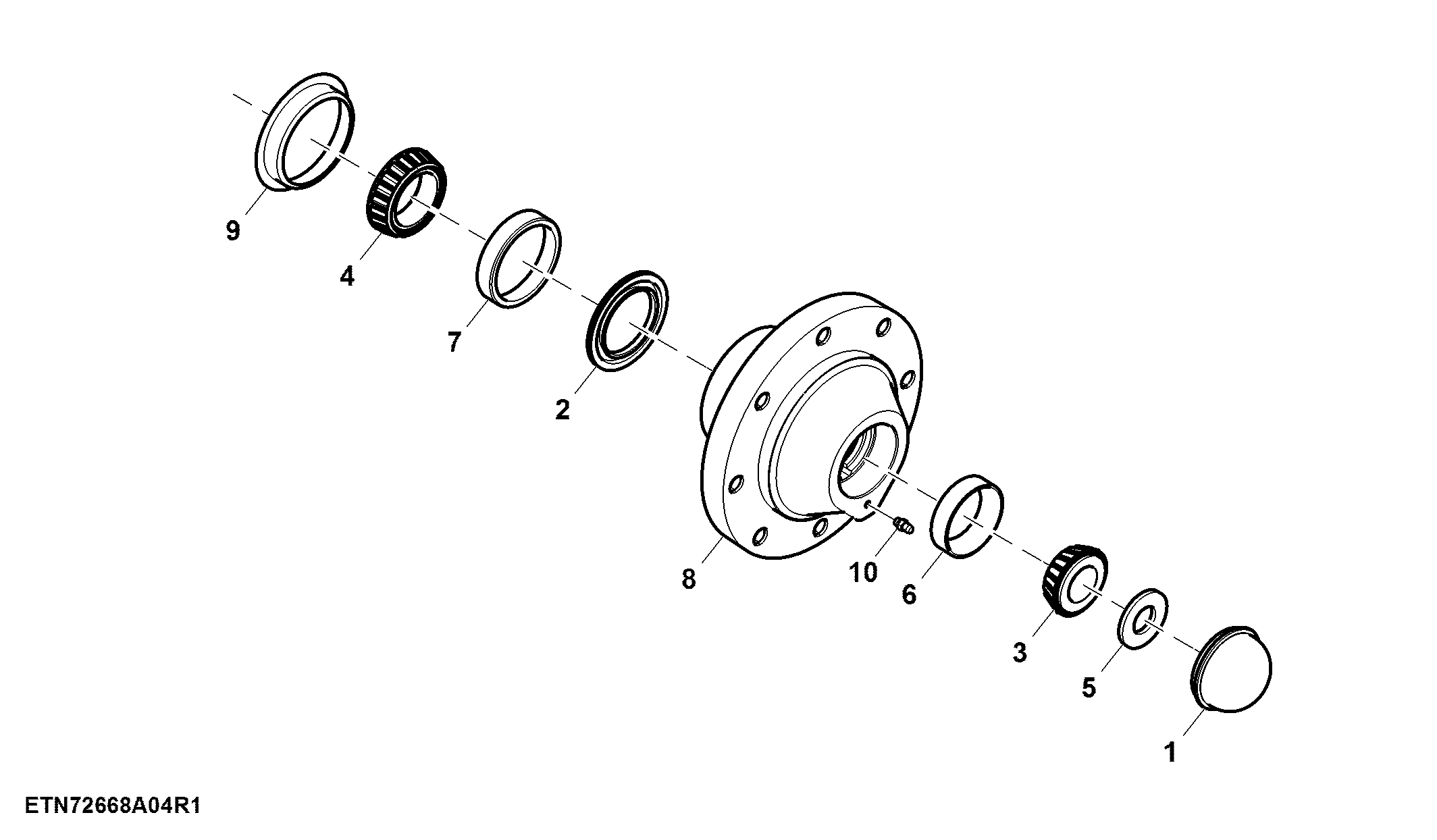 Wheel Hub, 2WD Front Axle, W/O Track Extension
