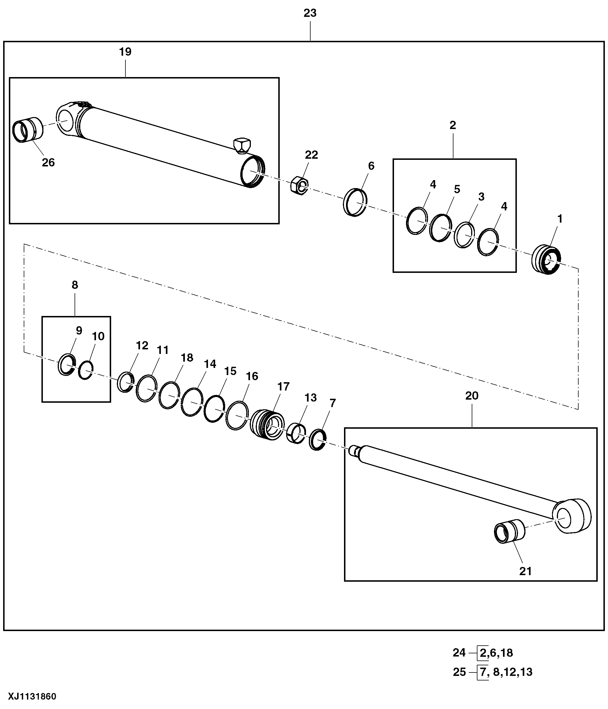 Boom Lift Cylinder and Repair Kits (Tool Carrier)