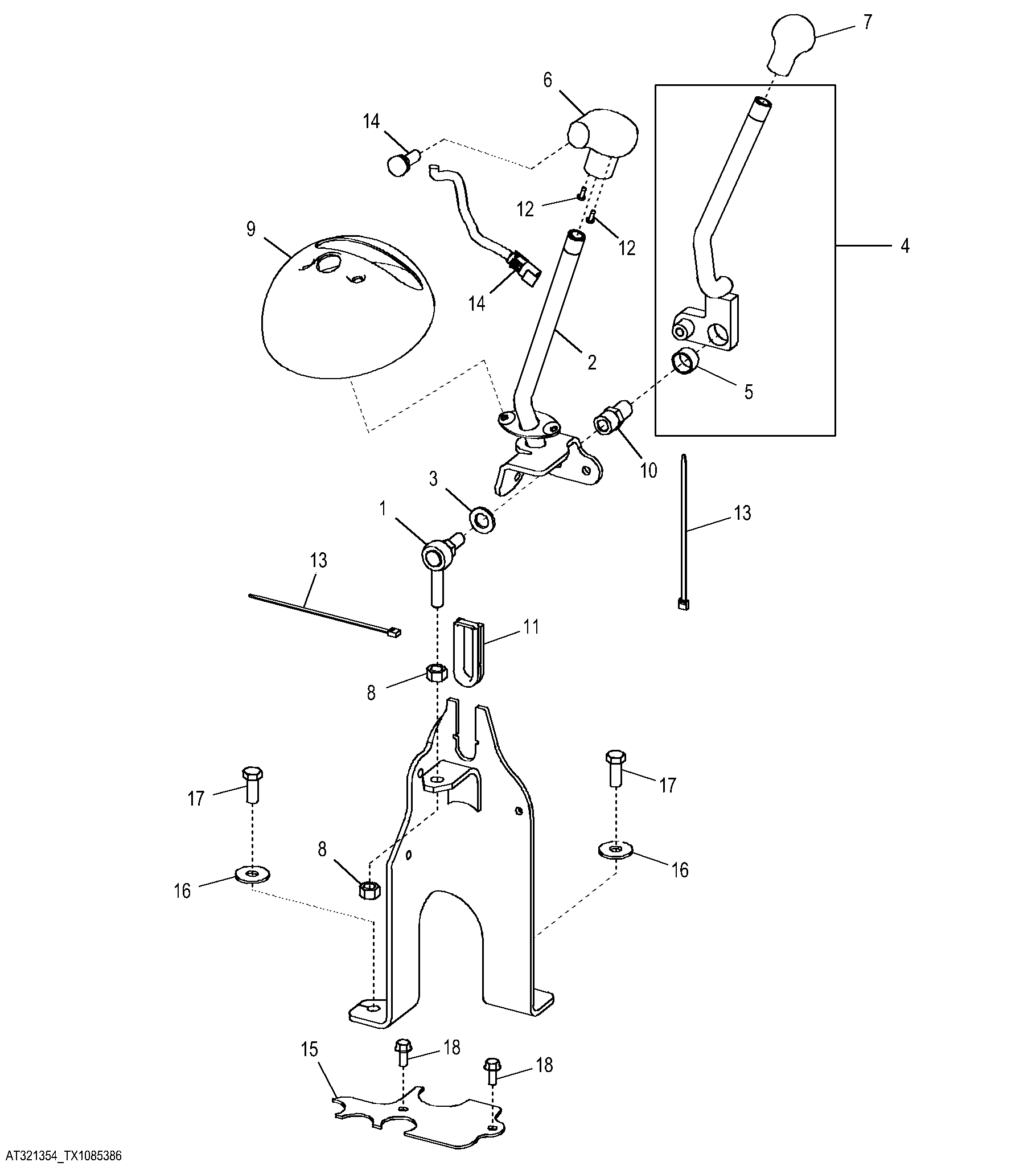 Third Function Loader Control Valve Linkage