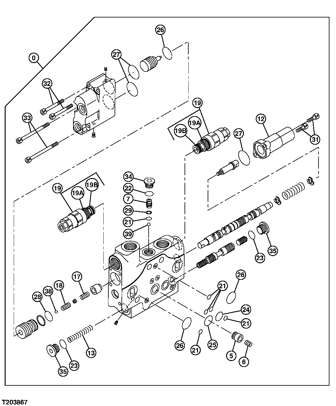 MAIN CONTROL VALVE COMPONENTS - BOOM SECTION