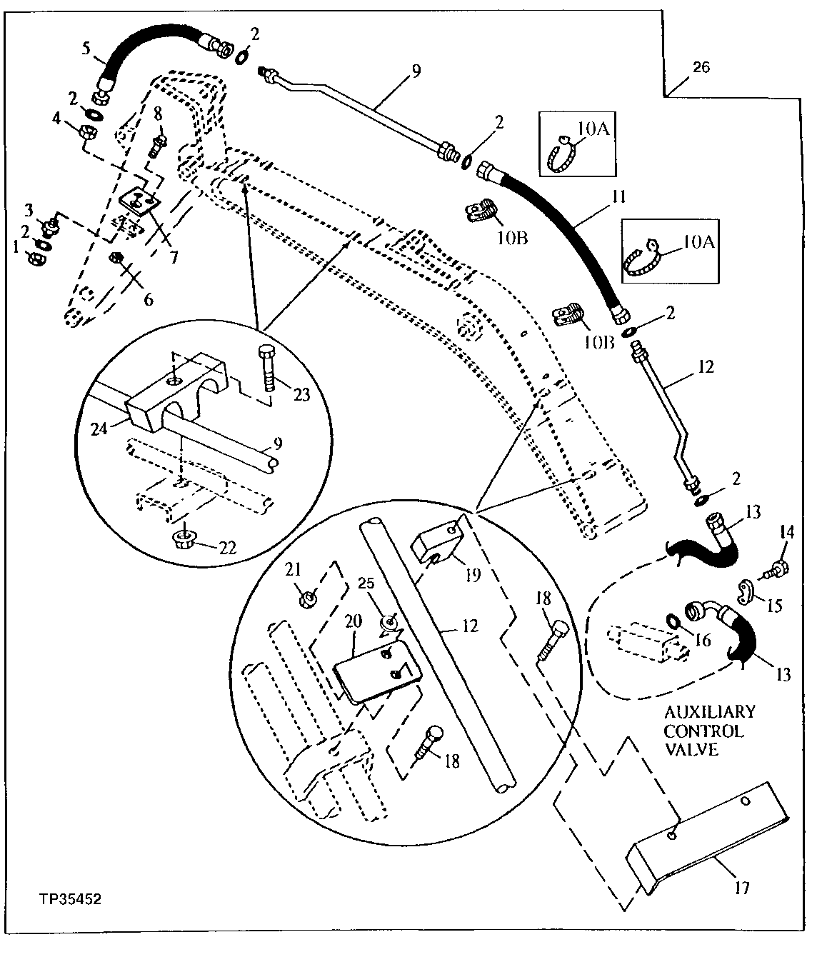 BOOM AND ARM AUXILIARY HYDRAULIC LINES (541136 - )