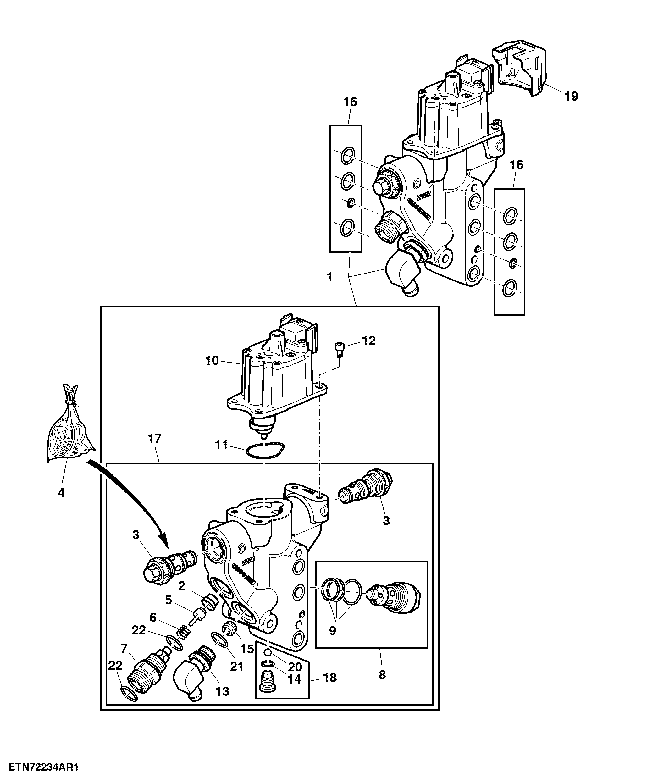 Rockshaft Control Valve, PC System, W/ Steppermotor