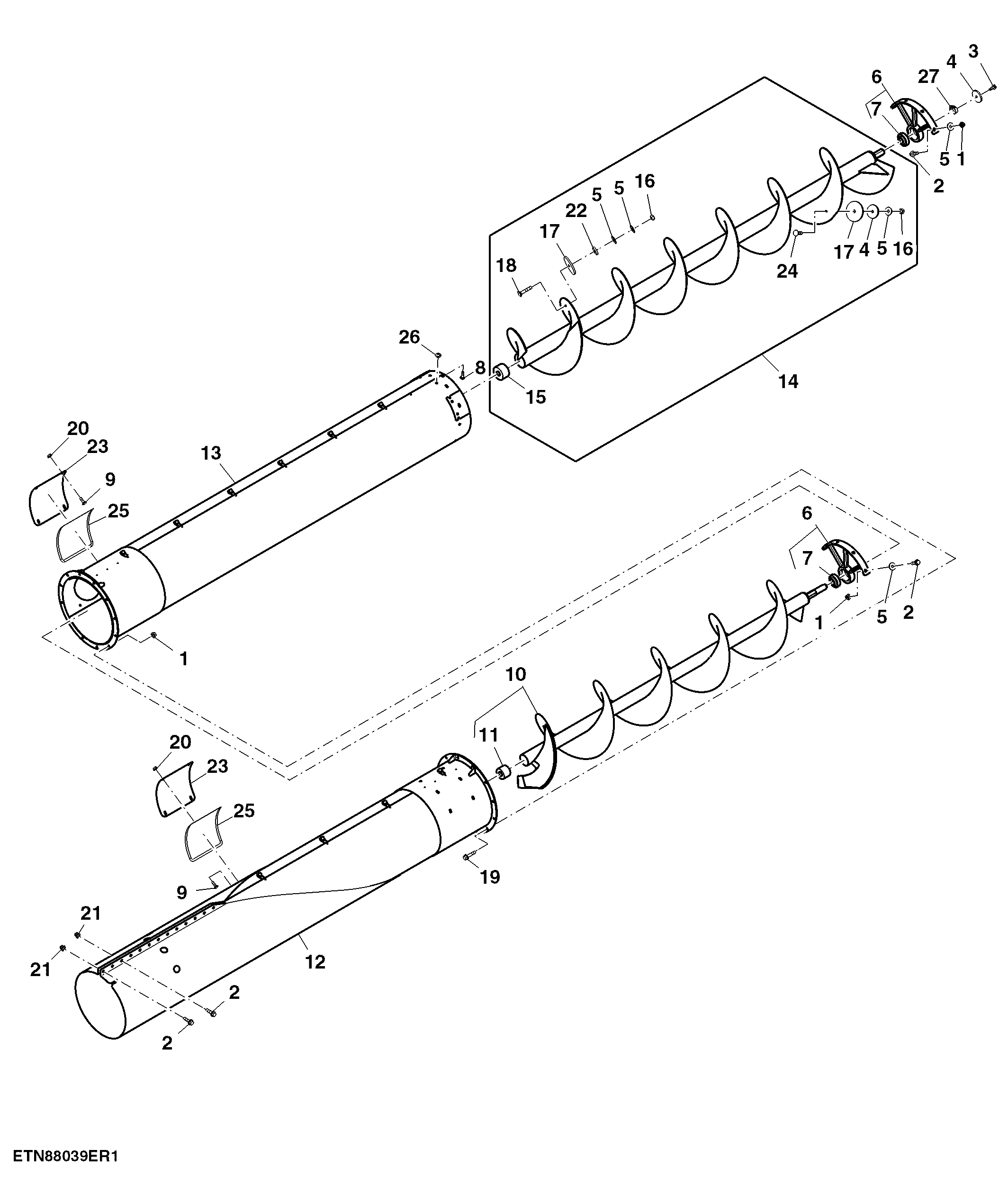 Outer Unloading Auger, 7.9 m (26 feet) ( - 775000)