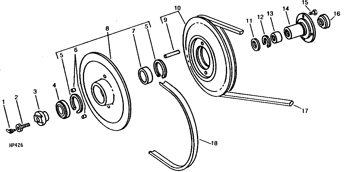 FEEDER HOUSE UPPER COUNTERSHAFT AND SHEAVES (SIDEHILL) (CONVEYOR TYPE)