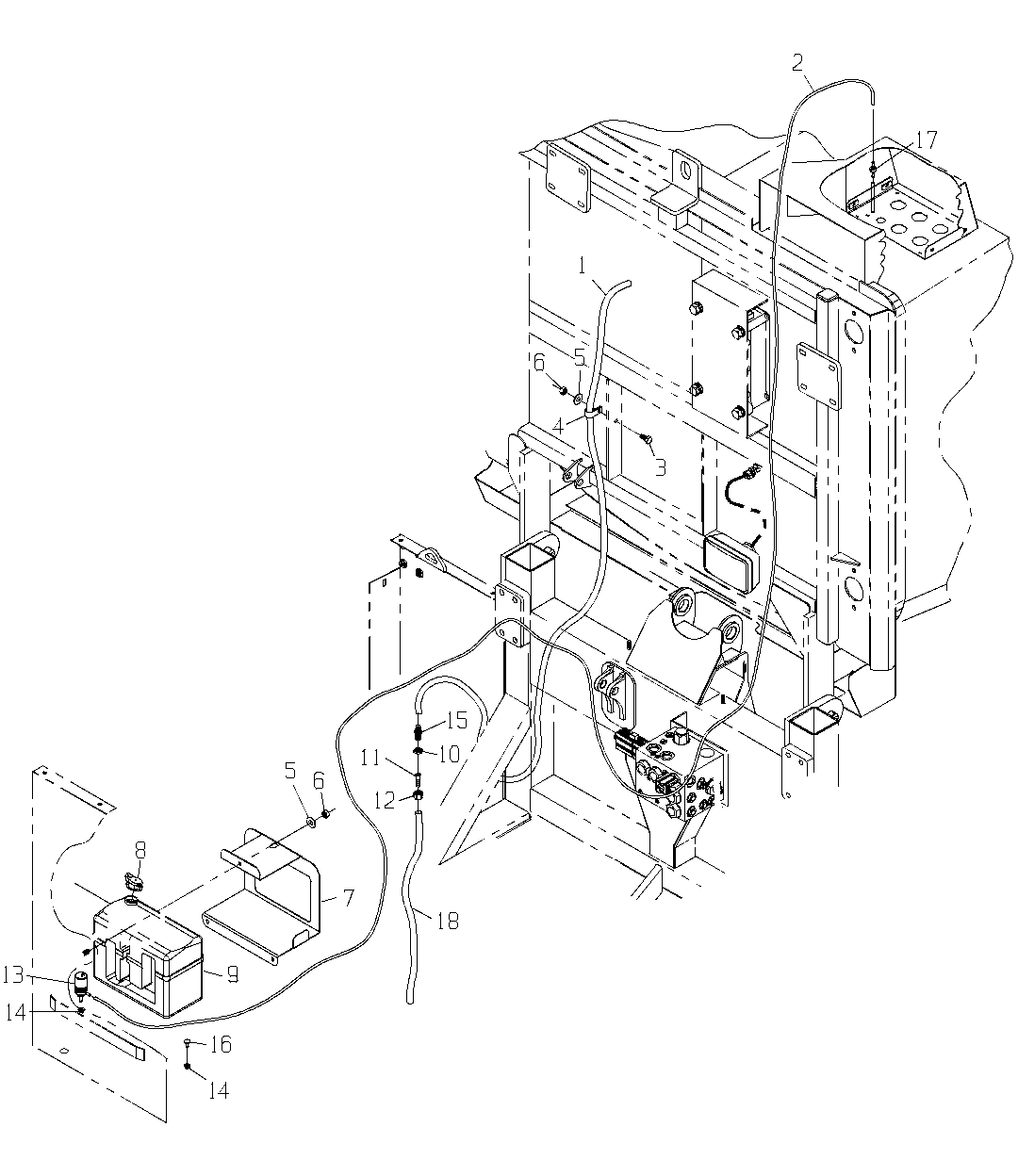 Cab - Windshield Washer - Reservoir And Hose