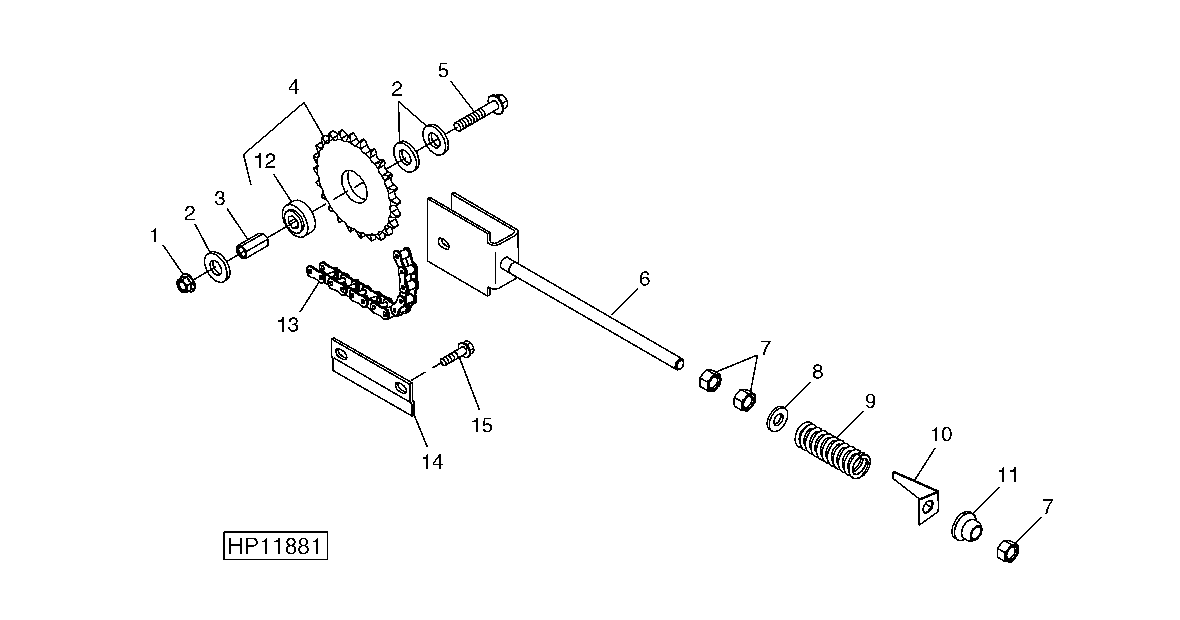 SPROCKET IDLER ASSEMBLY - UNLOADING AUGER DRIVE