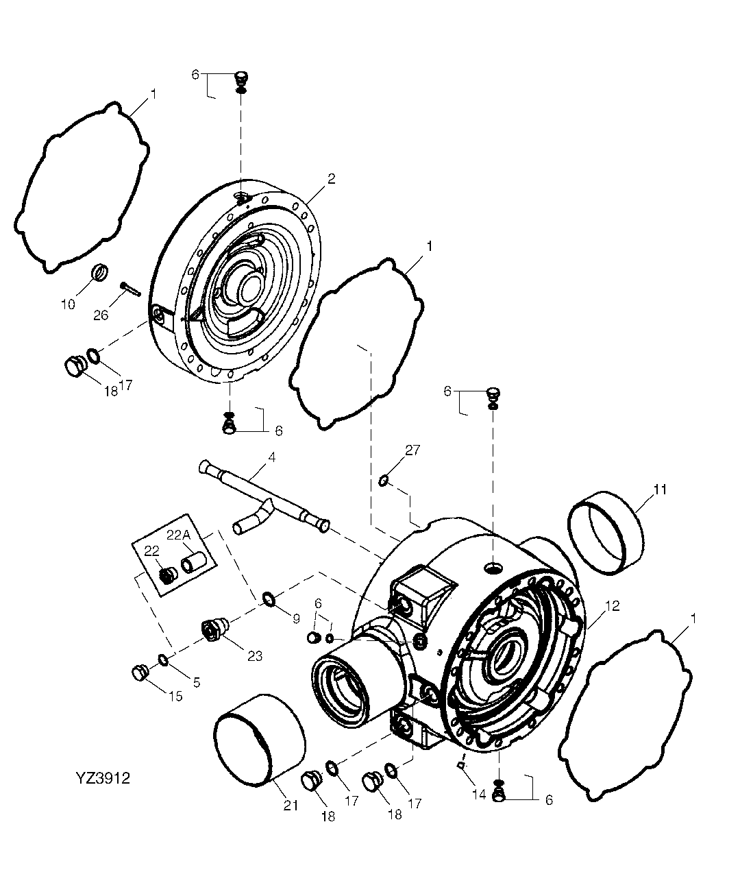 DIFF LOCK DIFFERENTIAL CASE, OSCILLATING, REAR (RE66659)