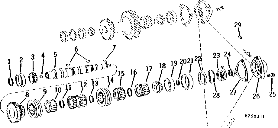 TRANSMISSION INPUT SHAFT, GEARS, AND BEARINGS