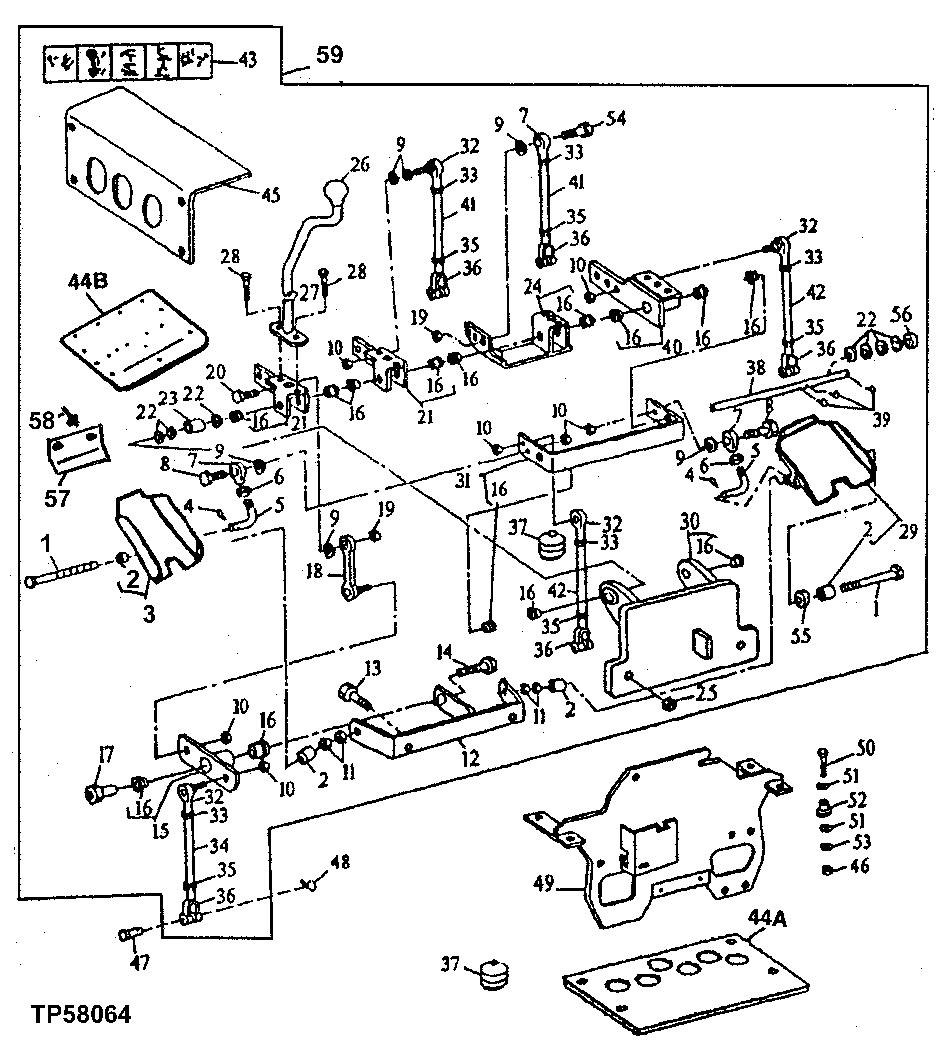 Three Lever Control Valve Linkage (Extendable Backhoe) ( - 801199)