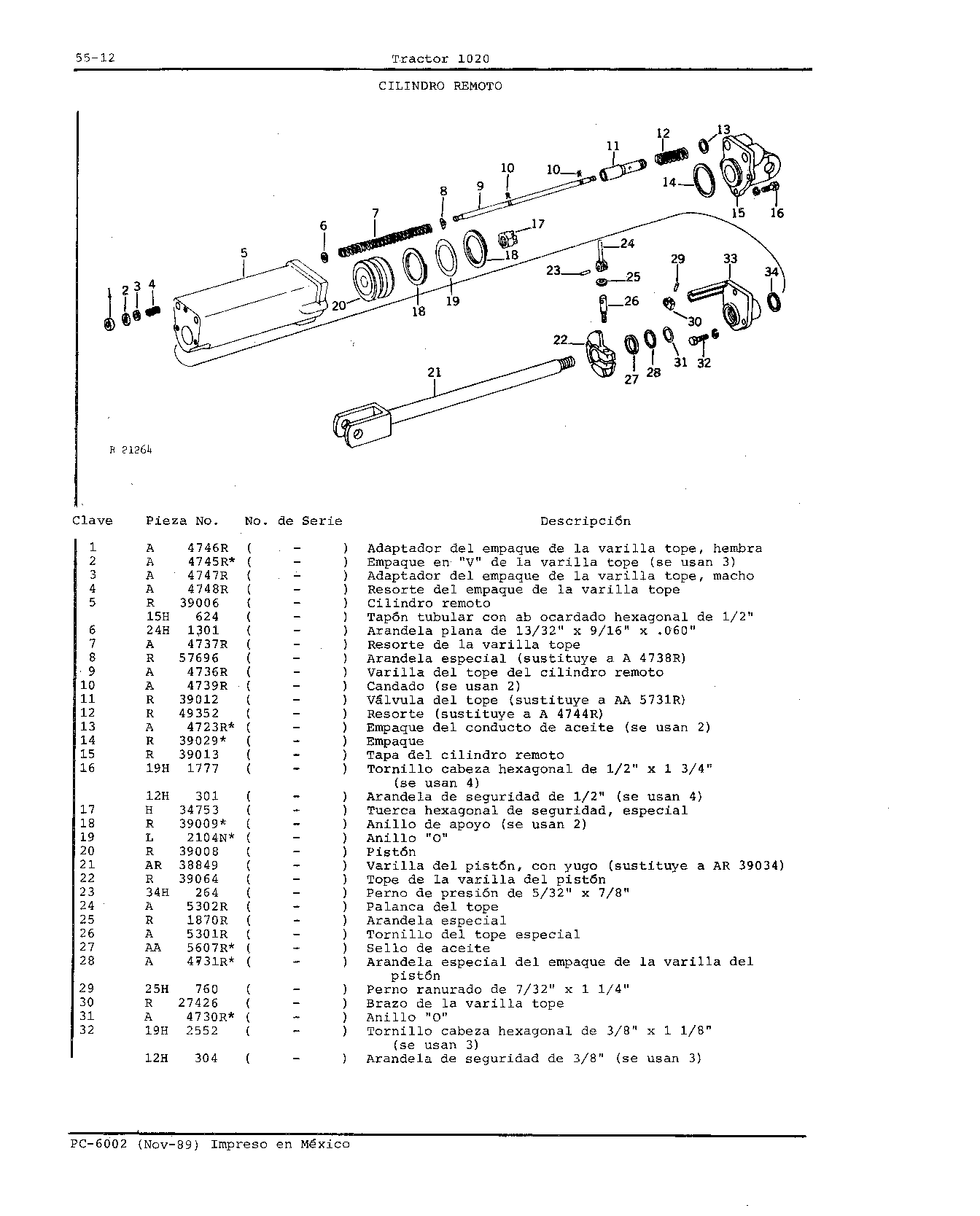 Cilindro Remoto Mangueras (Continued)