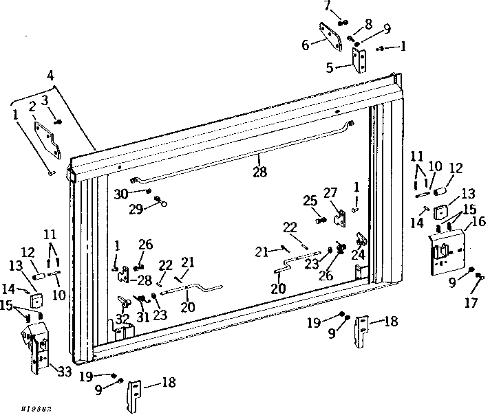 ENGINE COMPARTMENT MIDDLE DOOR FRAME ( - 5236)