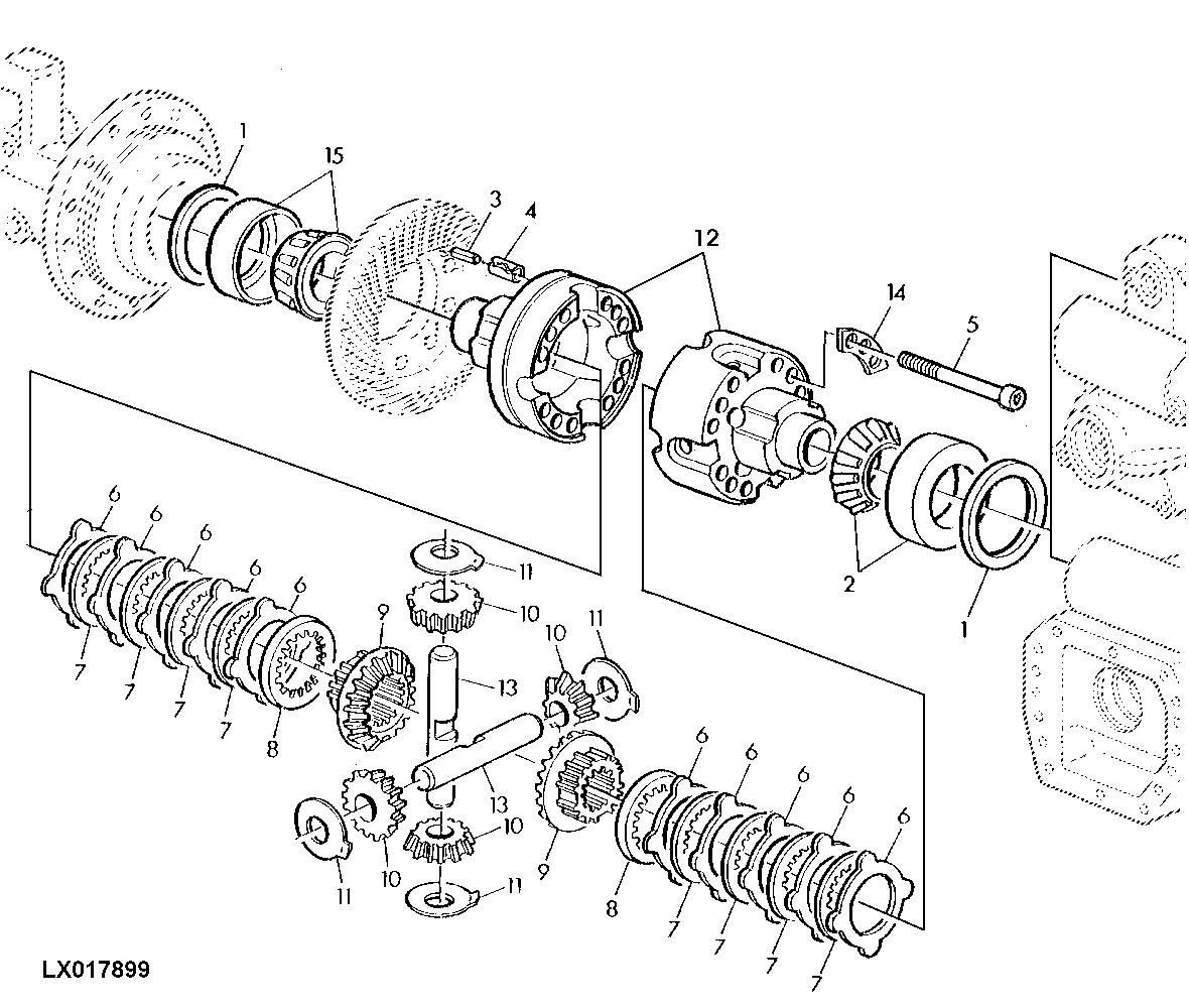 Multiple Disk Self-Lock Differential, MFWD-Axle (Without Front Wheel Brake)