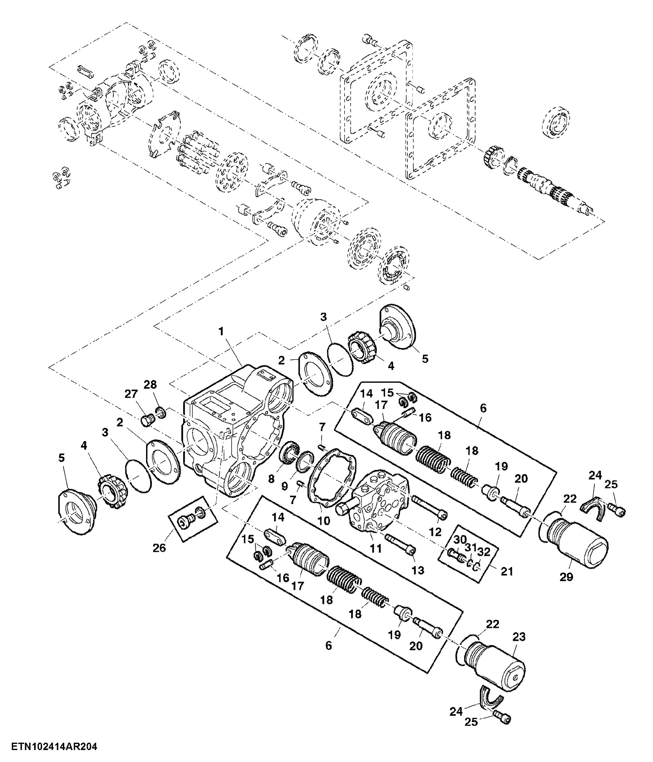 Hydraulic Pump Components W/O Automatic Feed Rate System (2 of 3)
