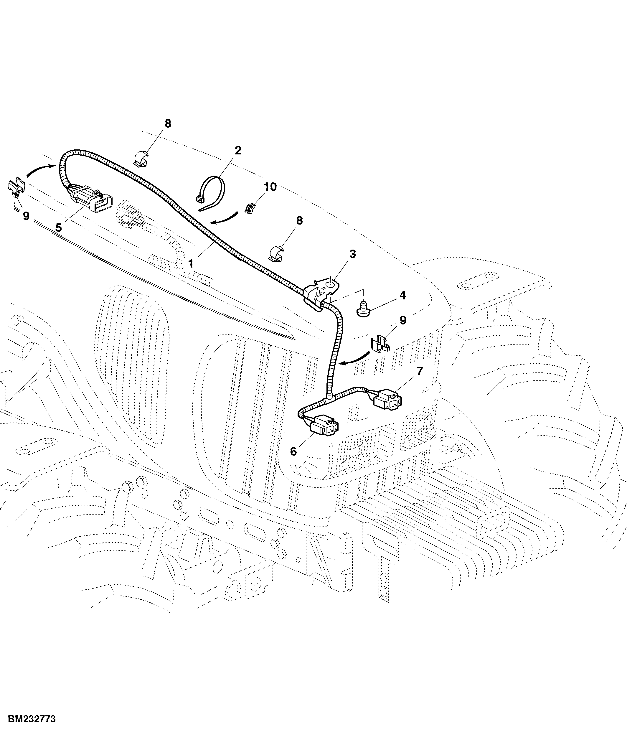Wiring Harness, Headlights / Worklights, Front Grille