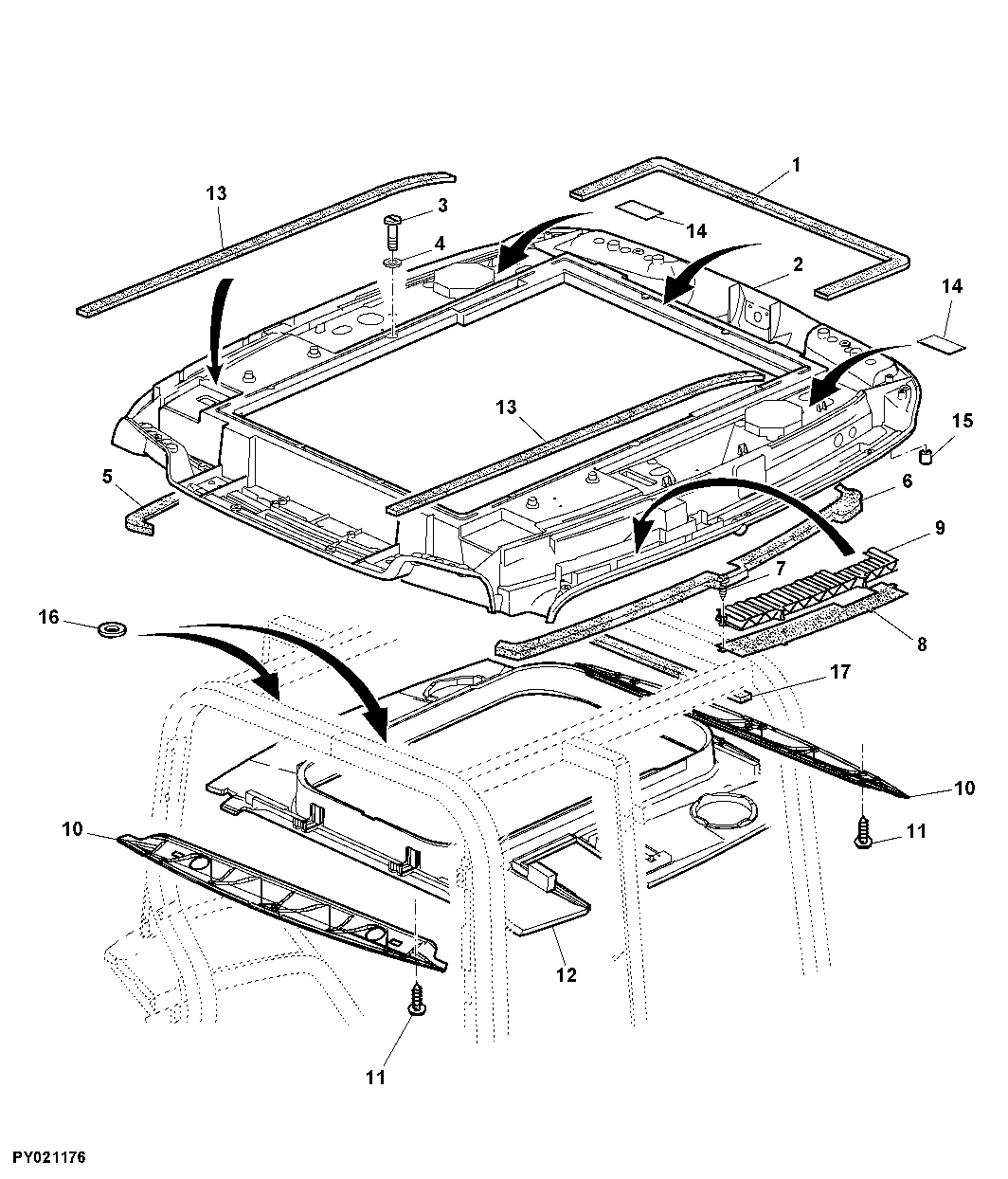 HEADLINER, HEADLINER TRIM (WITH HINGED HATCH)