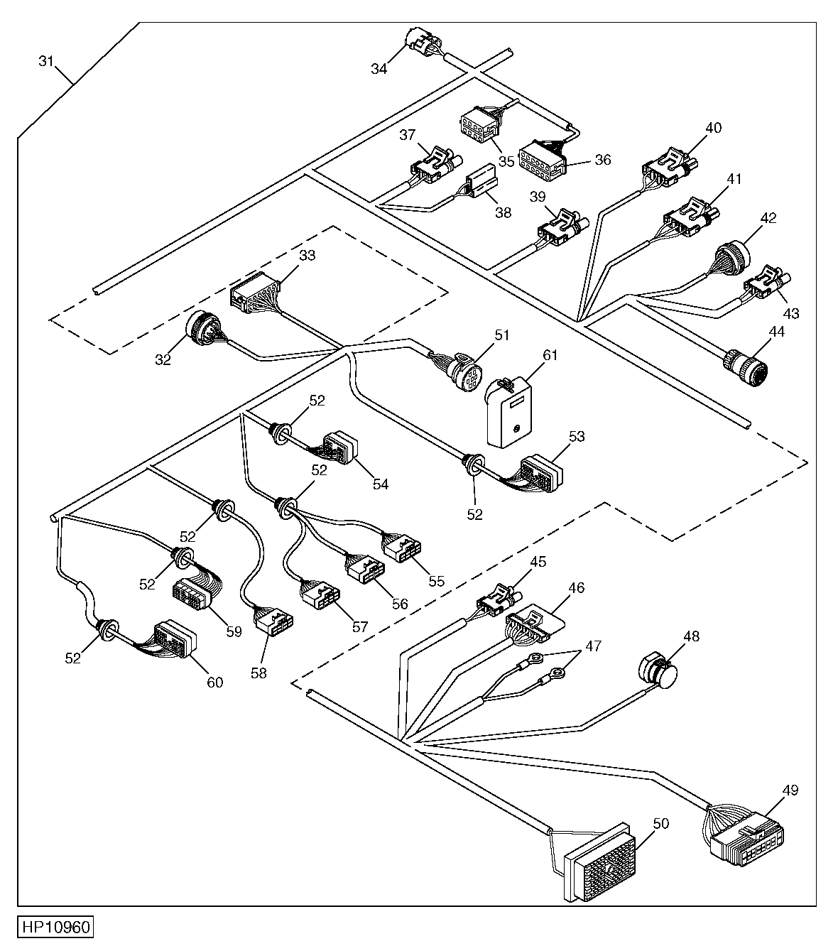 L.H. Main Wiring Harness - Continued (695401 - )
