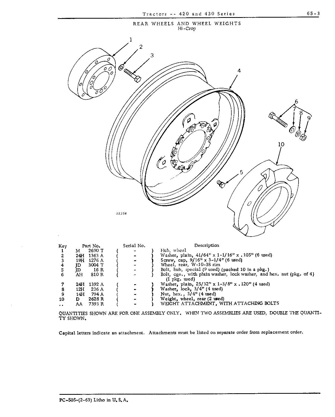 Rear wheel weights (H)