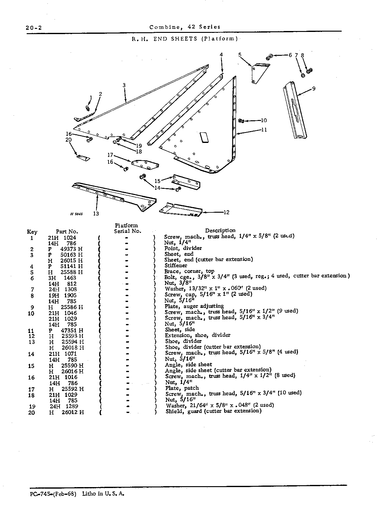 Dividers, platform end sheets