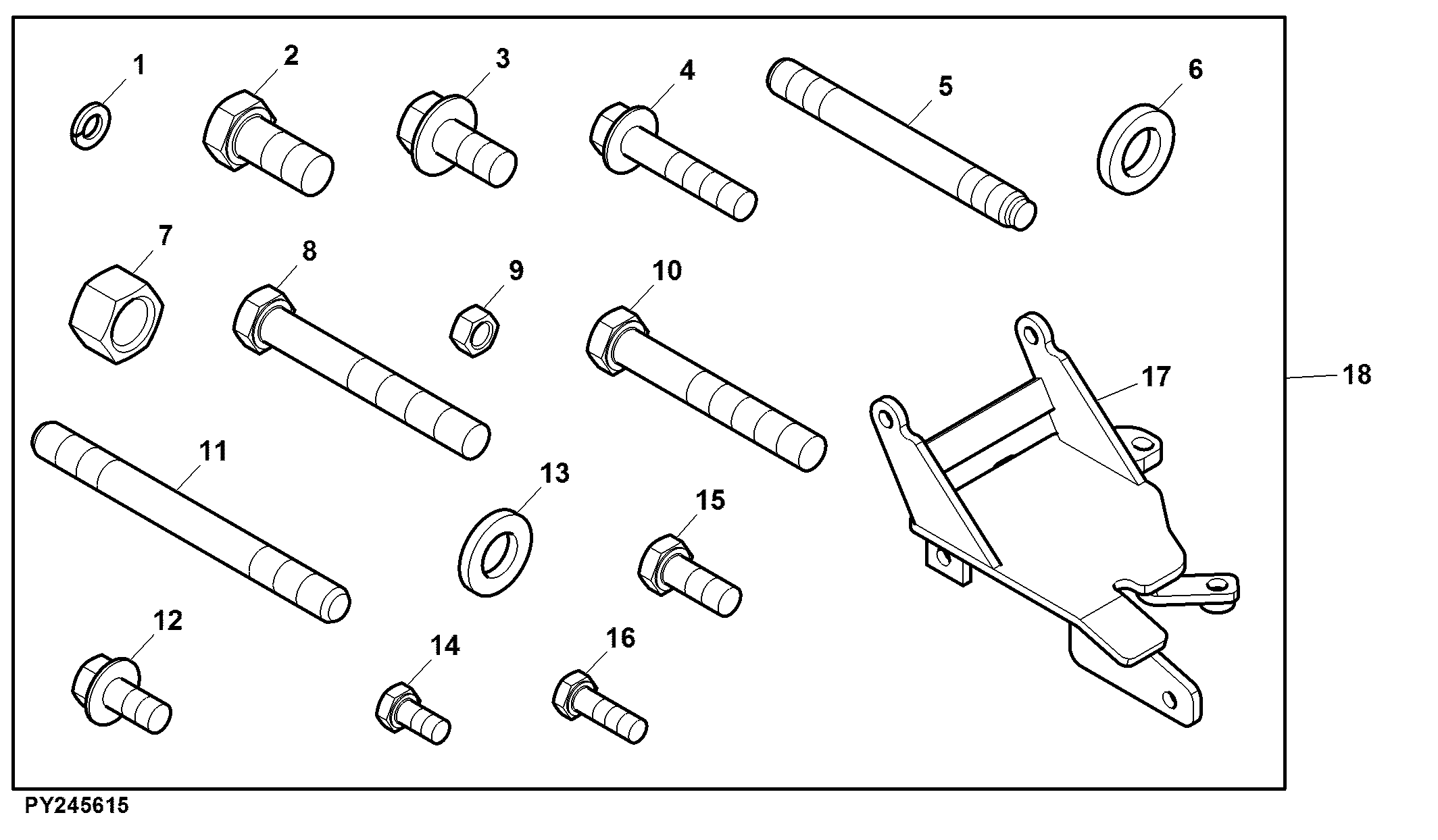 Engine Hardware Kit, Metric, Cab (013160 - )