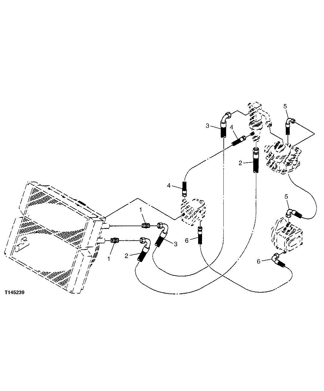HYDRAULIC HOSES - COOLING FAN MOTOR (SN -006122)