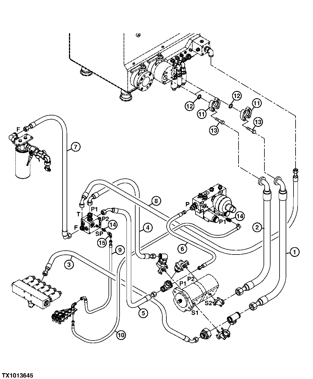 Hydraulic Filter Return Hoses and Charge Relief Valve